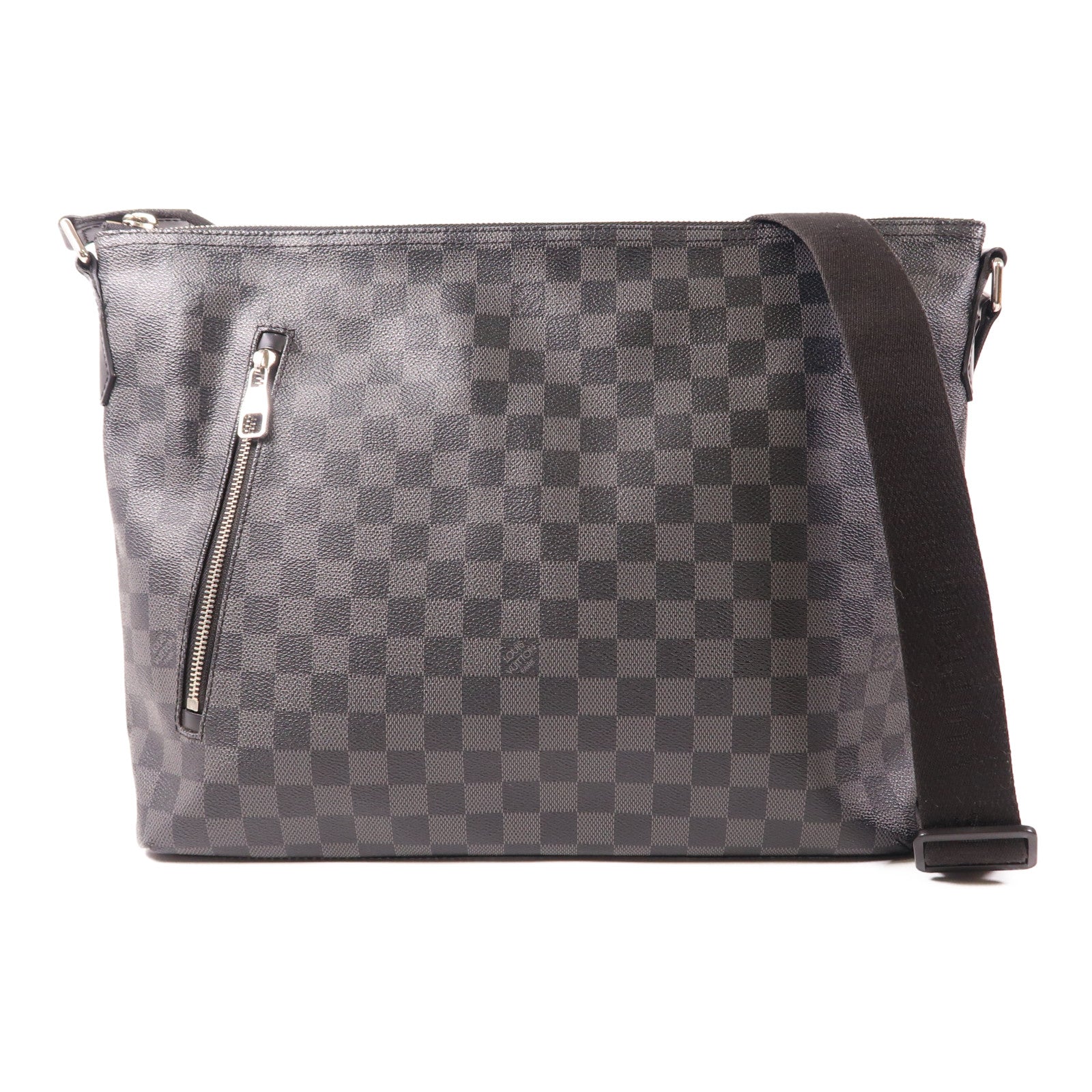 LOUIS VUITTON Damier Graphite Mick MM銀扣肩背袋