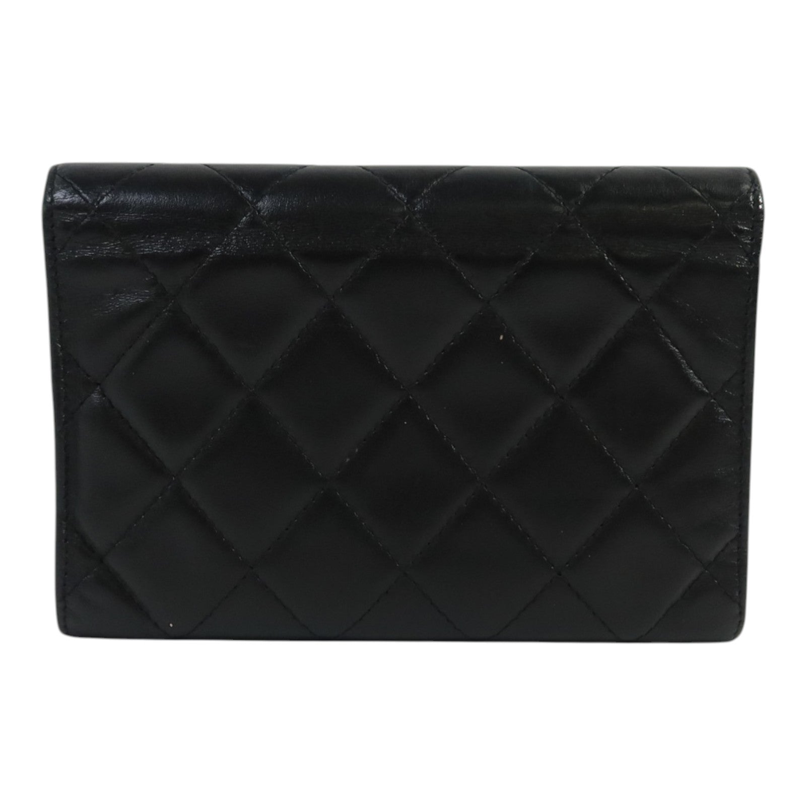 CHANEL 牛皮皮革Cambon Compact Wallet銀扣錢包