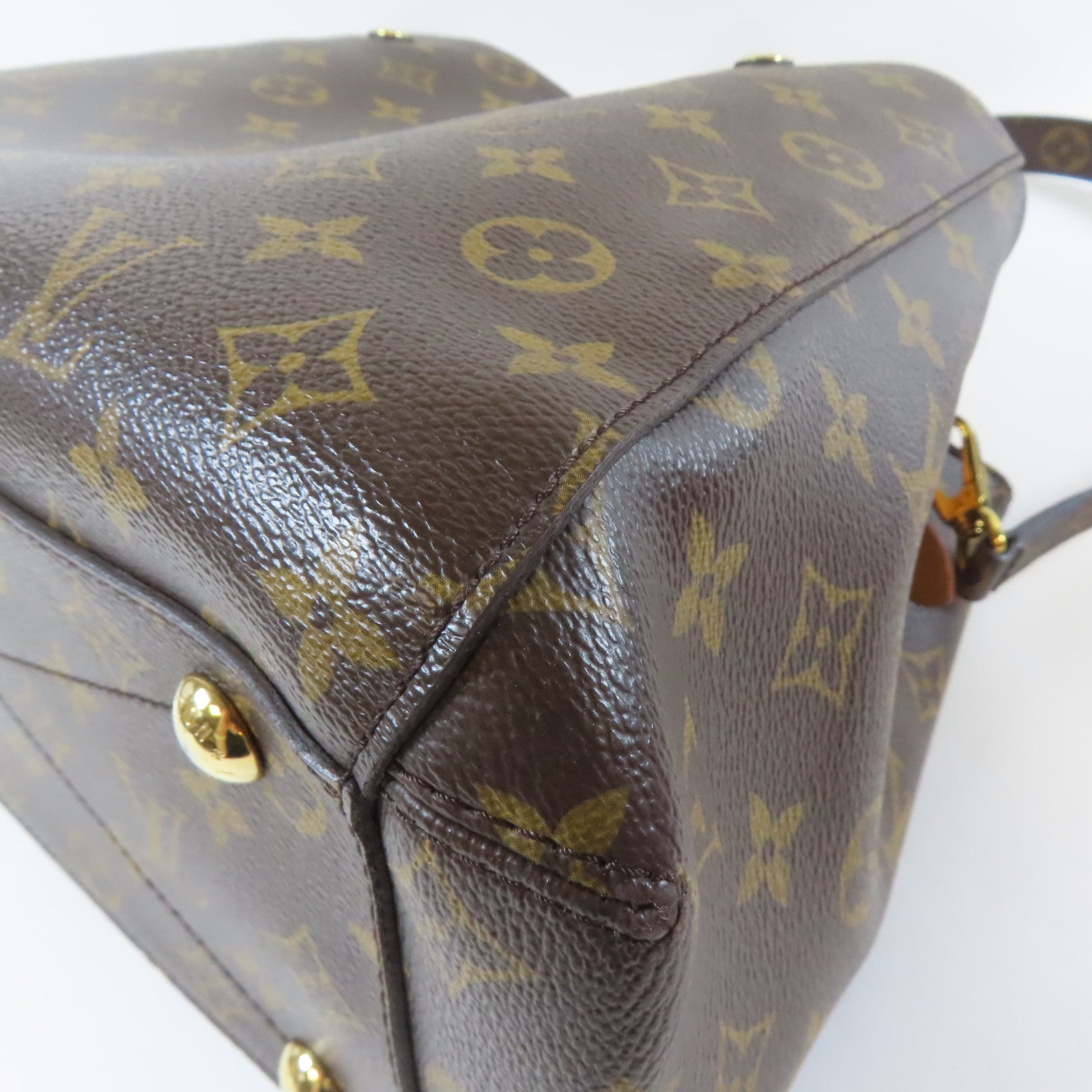 LOUIS VUITTON Monogram Montaigne MM金扣手挽肩背兩用袋啡色