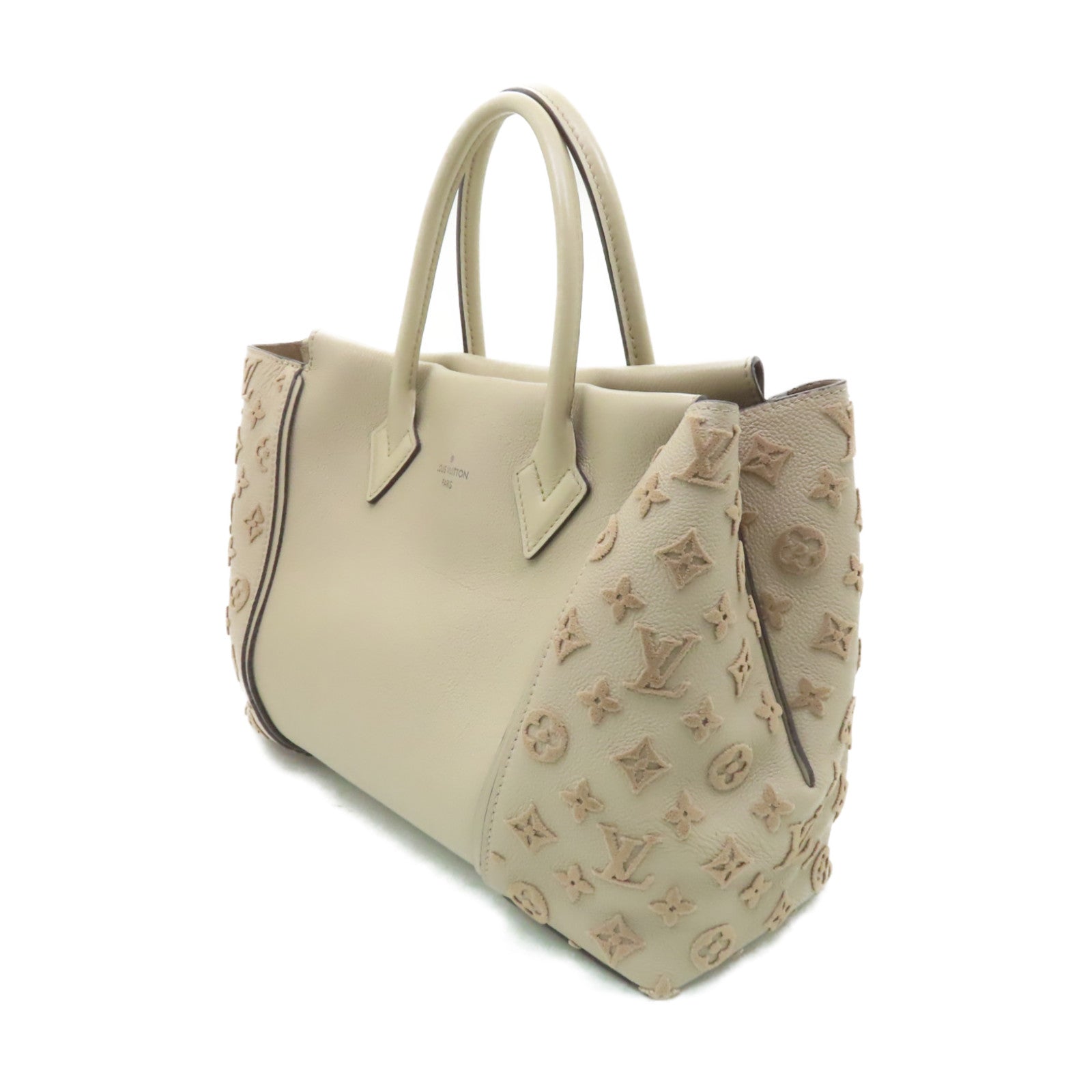 LOUIS VUITTON 【激減優惠】皮革Tote W PM金扣手挽袋米色