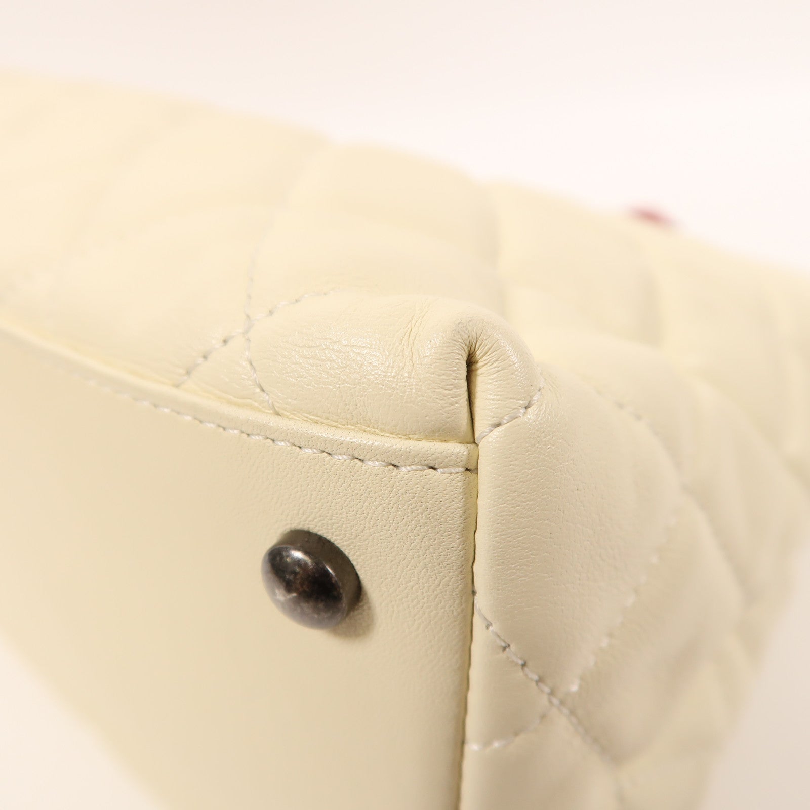 CHANEL 羊皮皮革2 Way Shoulder銀扣手挽肩背兩用袋