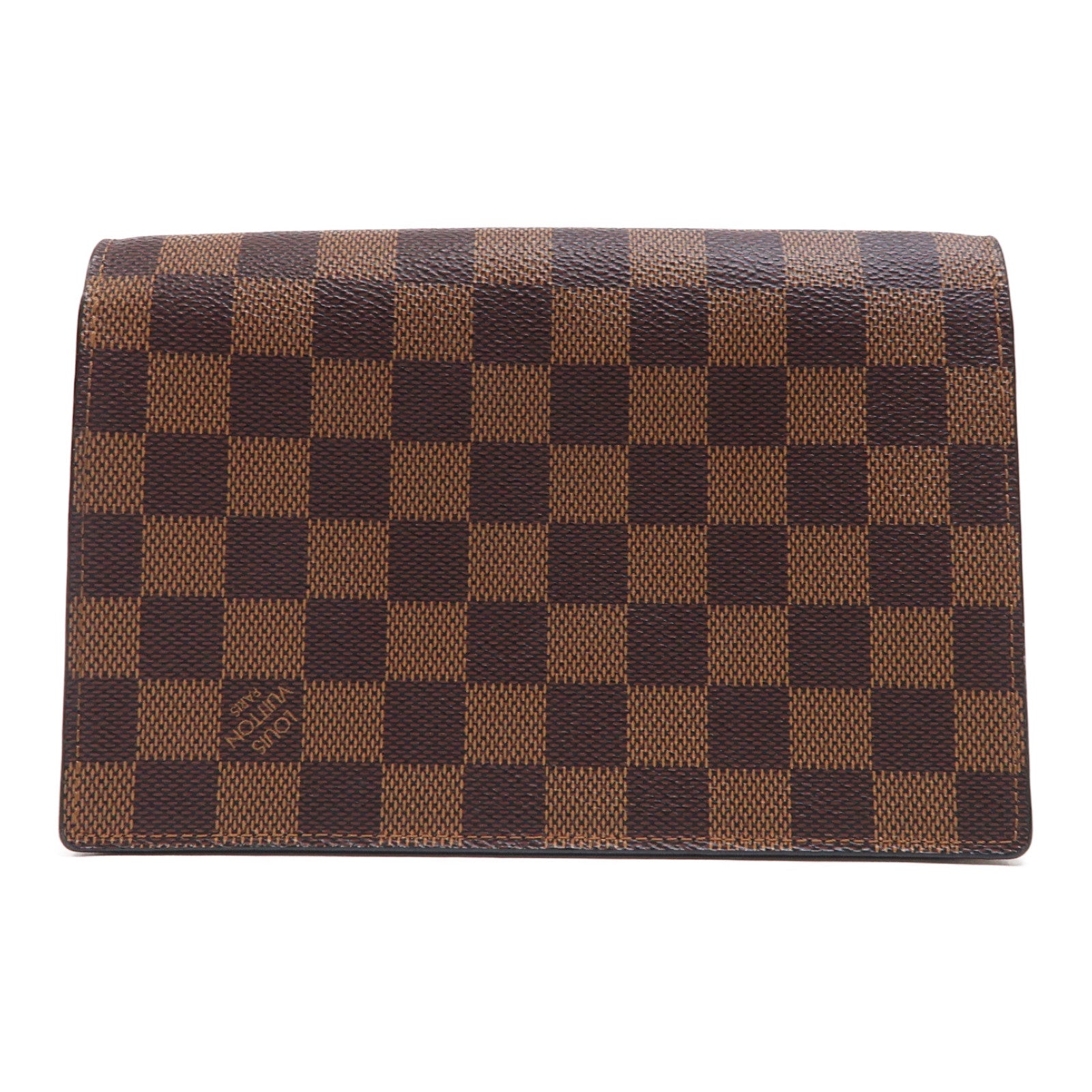 LOUIS VUITTON Damier Vavin WOC金扣鏈帶肩背袋啡色/白色