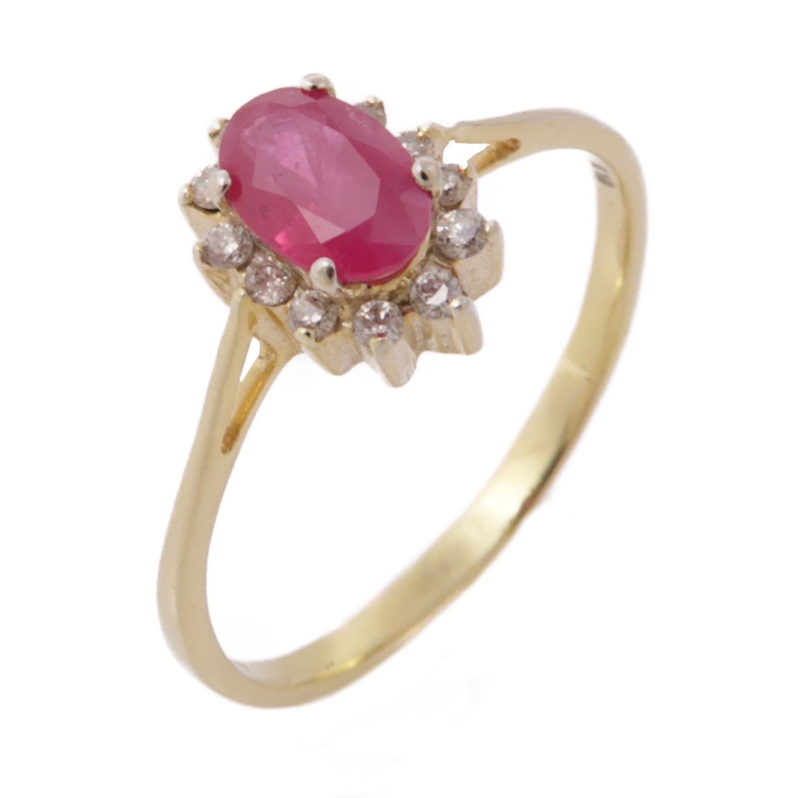 JEWELRY 18K黃金Ruby/Diamond Ring紅寶石/鑽石戒指US#7.5