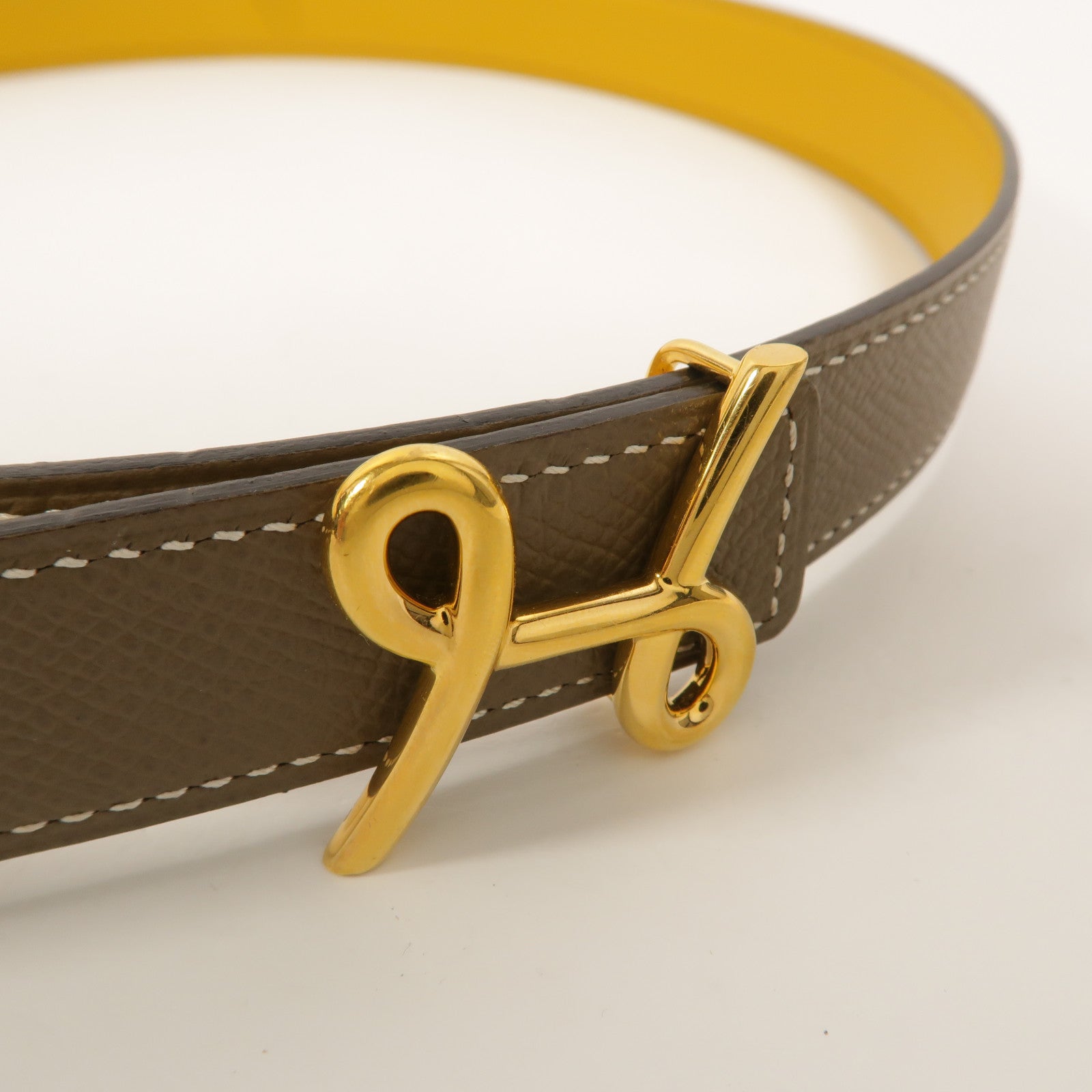 HERMES Epsom/Swift皮革Cursives Reversible Belt 75cm皮帶