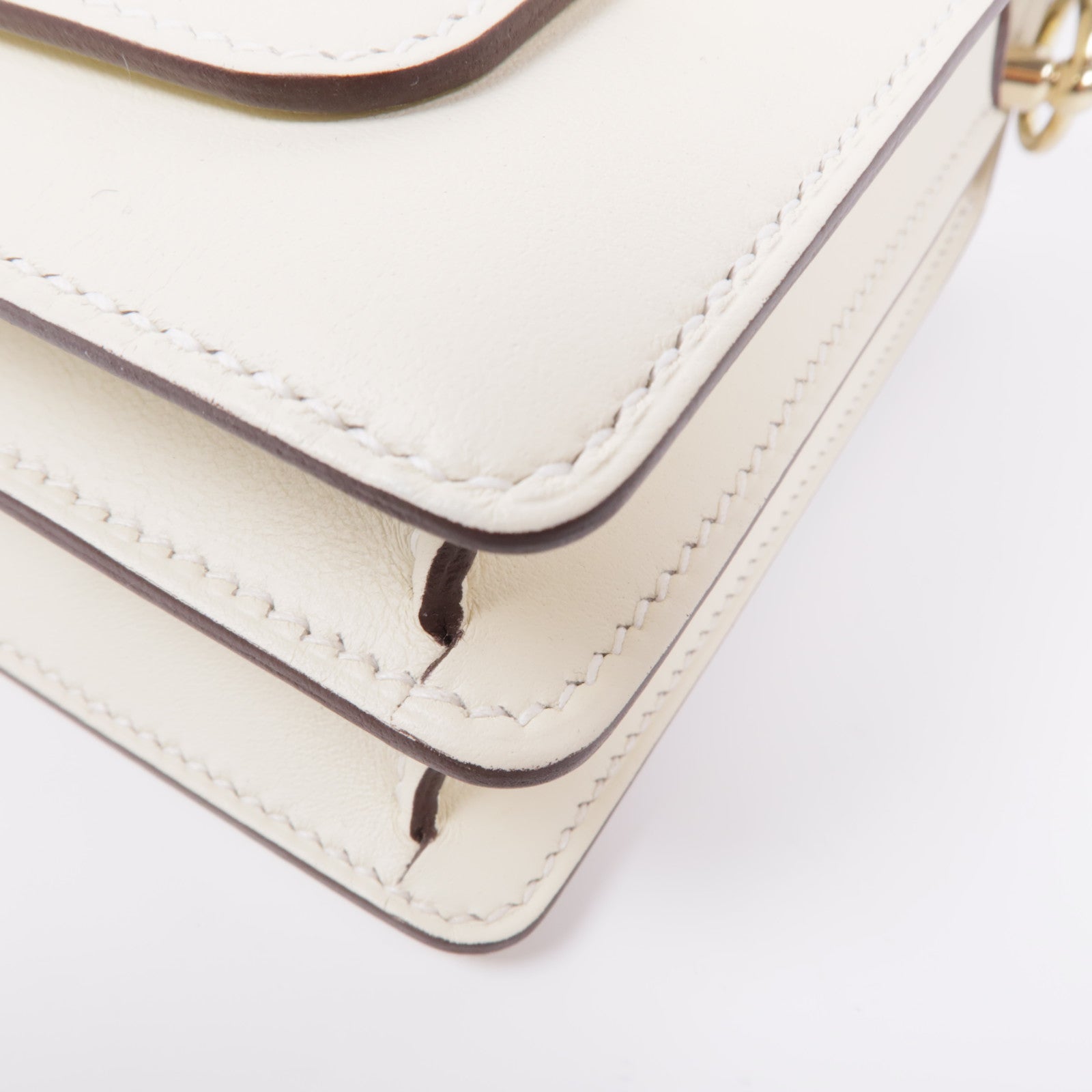 HERMES Swift皮革Mini Roulis金扣肩背袋Nata