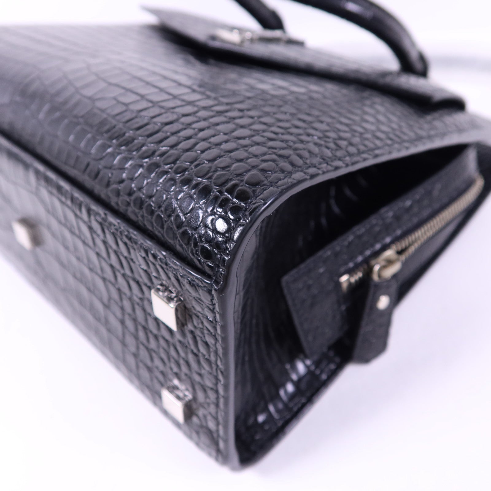 SAINT LAURENT 牛皮皮革Uptown Small Tote銀扣手挽肩背兩用袋