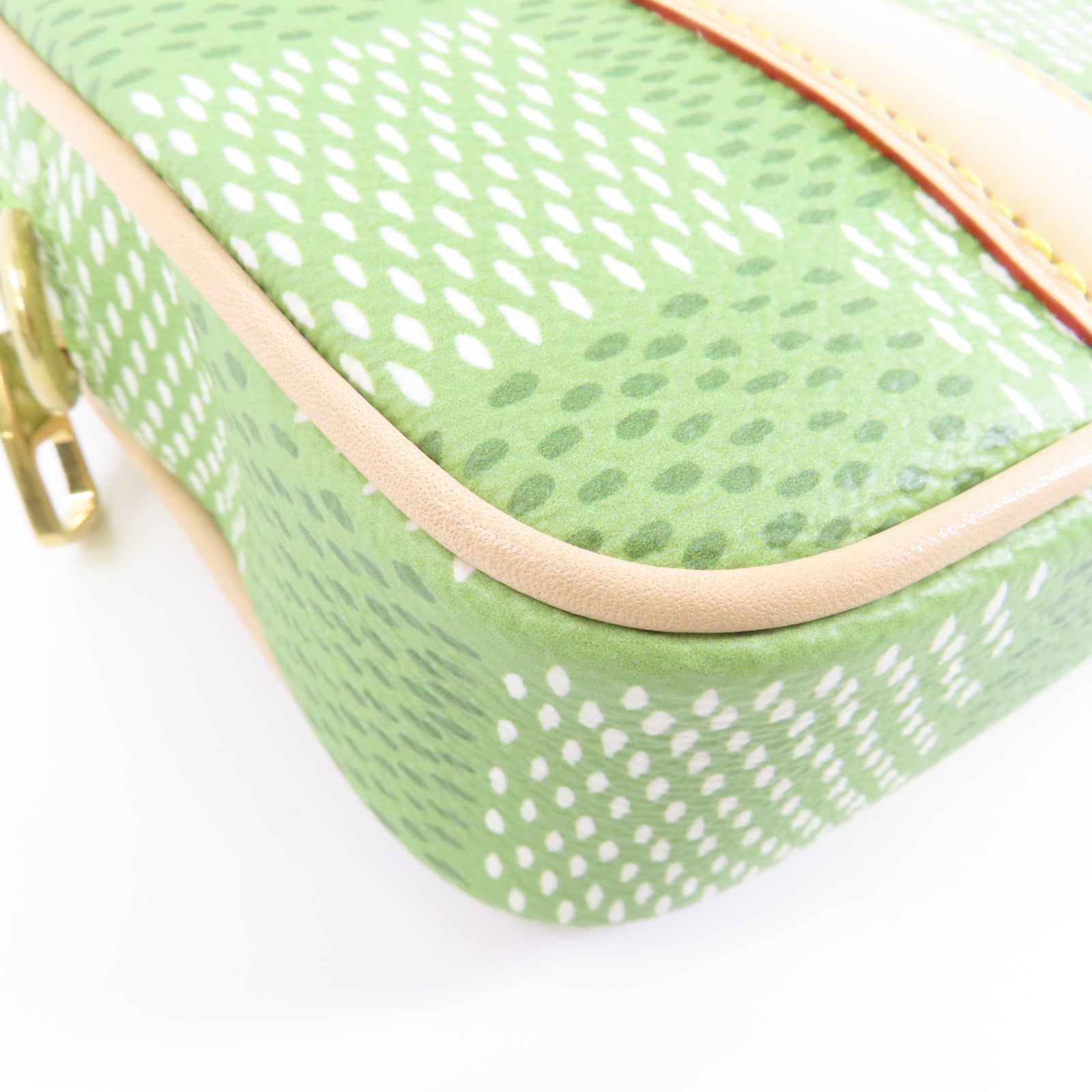 LOUIS VUITTON Green Damier Nano Porte Documents Voyage金扣手挽肩背兩用袋綠色