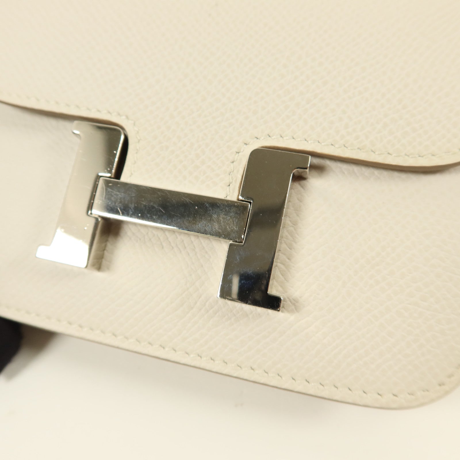 HERMES Epsom皮革Constance Slim錢包Blanc