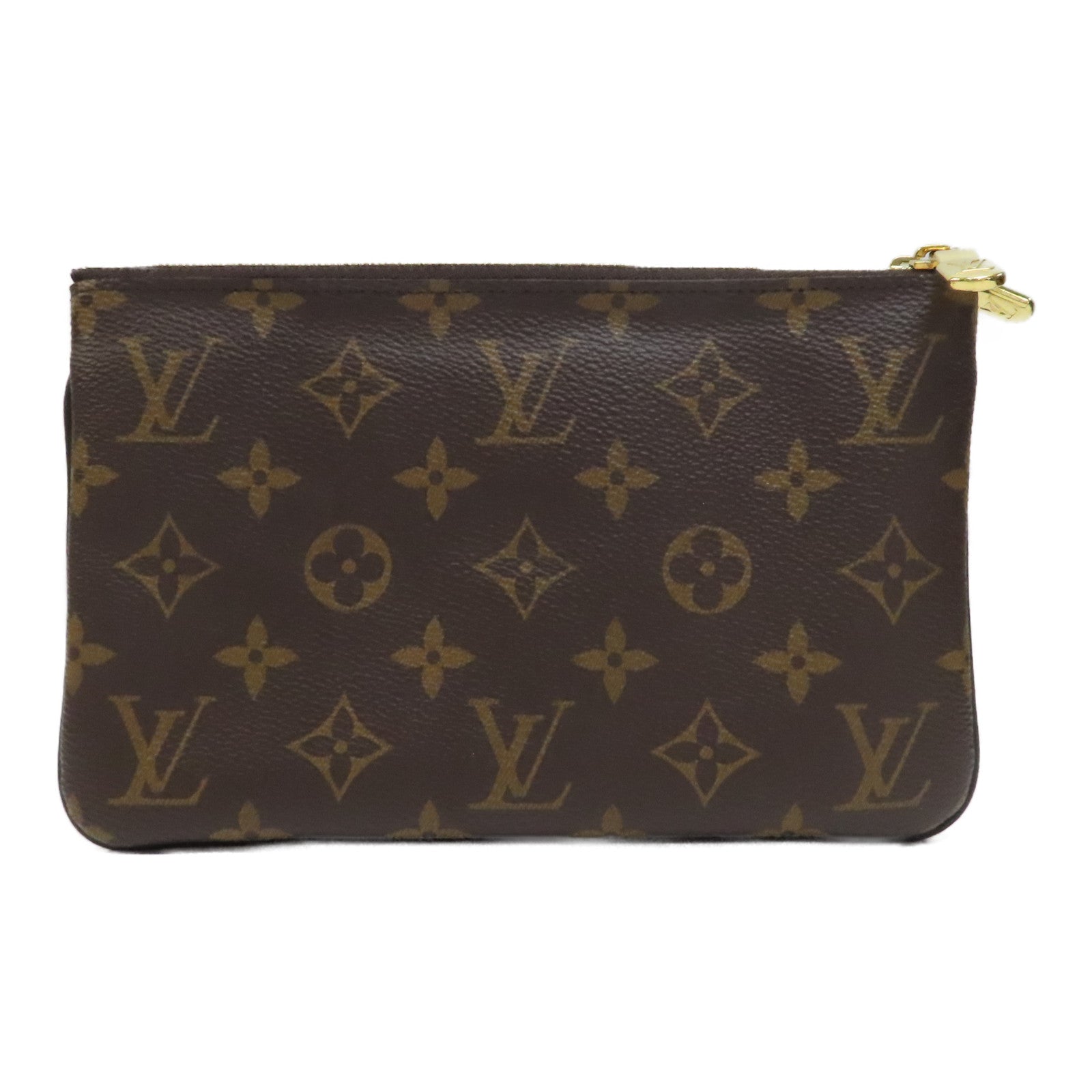 LOUIS VUITTON Monogram Giant Reverse Pochette Double Zip金扣肩背袋啡色