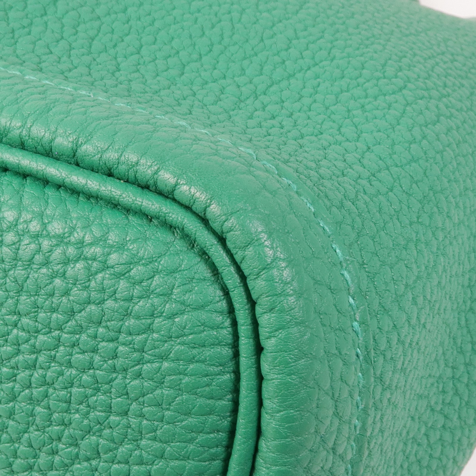 HERMES【激減優惠】 Negonda皮革Garden Party PM銀扣手挽袋Vert Vertigo