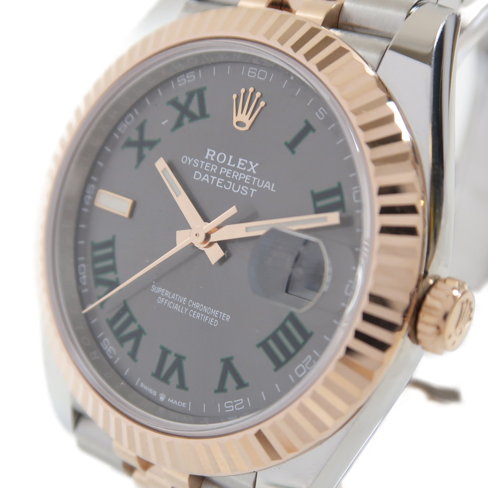 ROLEX Datejust 18K玫瑰金/不鏽鋼手錶自動機芯灰色