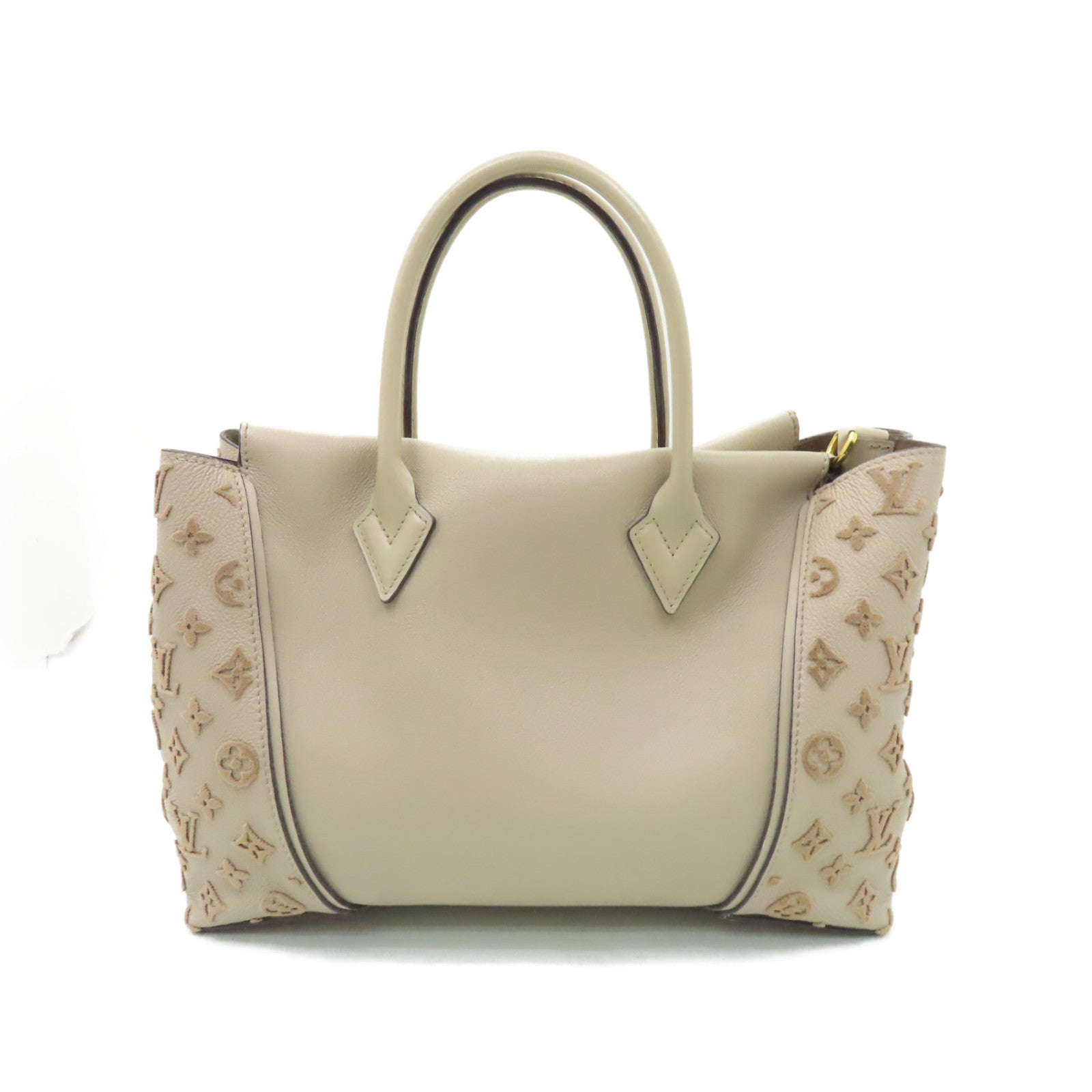 LOUIS VUITTON 【激減優惠】皮革Tote W PM金扣手挽袋米色