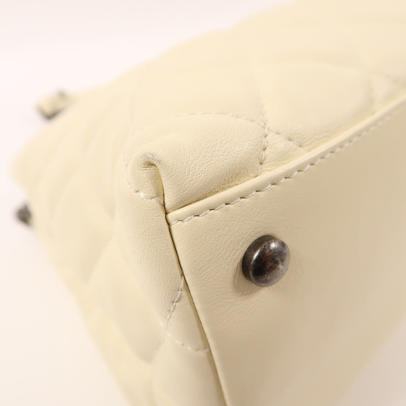 CHANEL 羊皮皮革2 Way Shoulder銀扣手挽肩背兩用袋