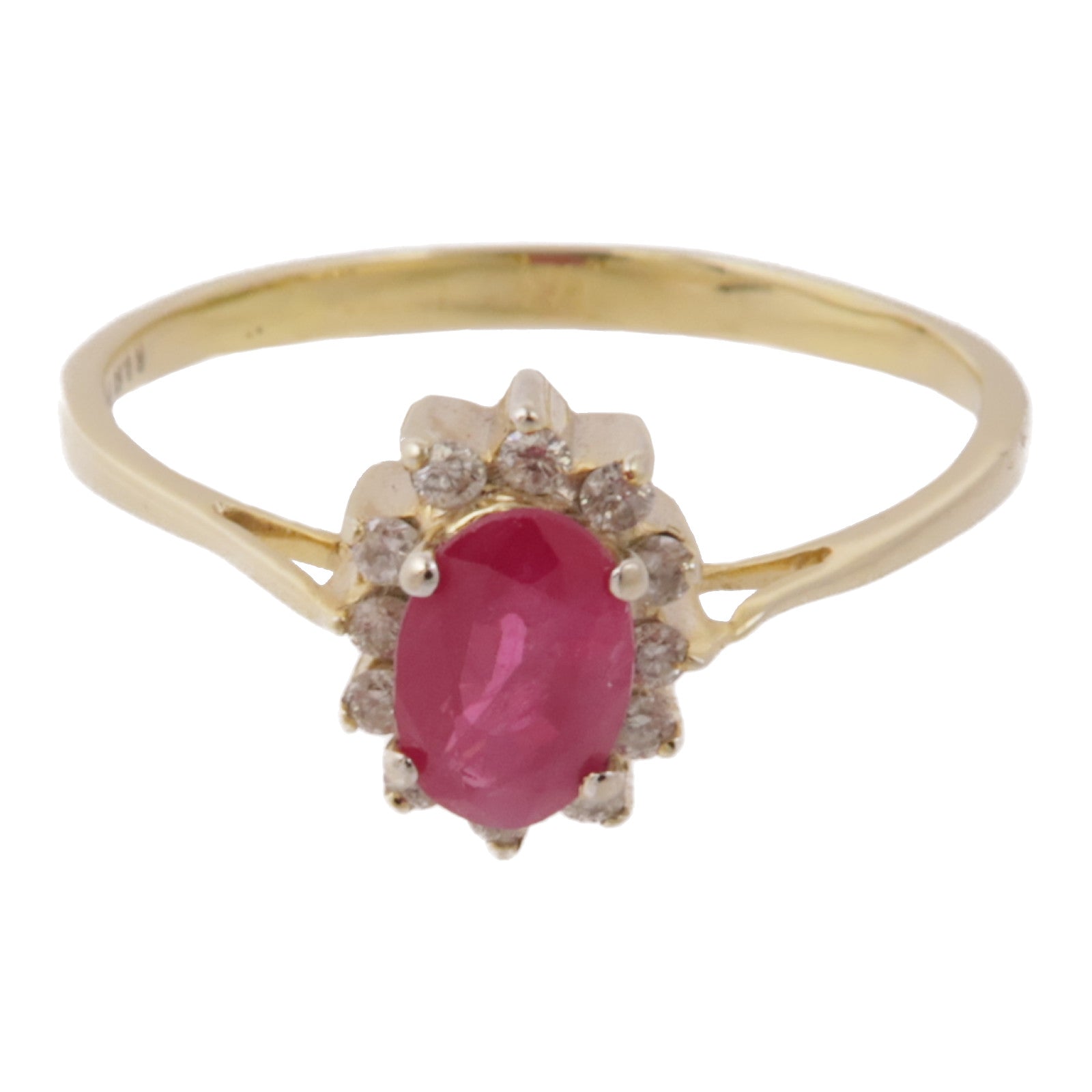 JEWELRY 18K黃金Ruby/Diamond Ring紅寶石/鑽石戒指US#7.5
