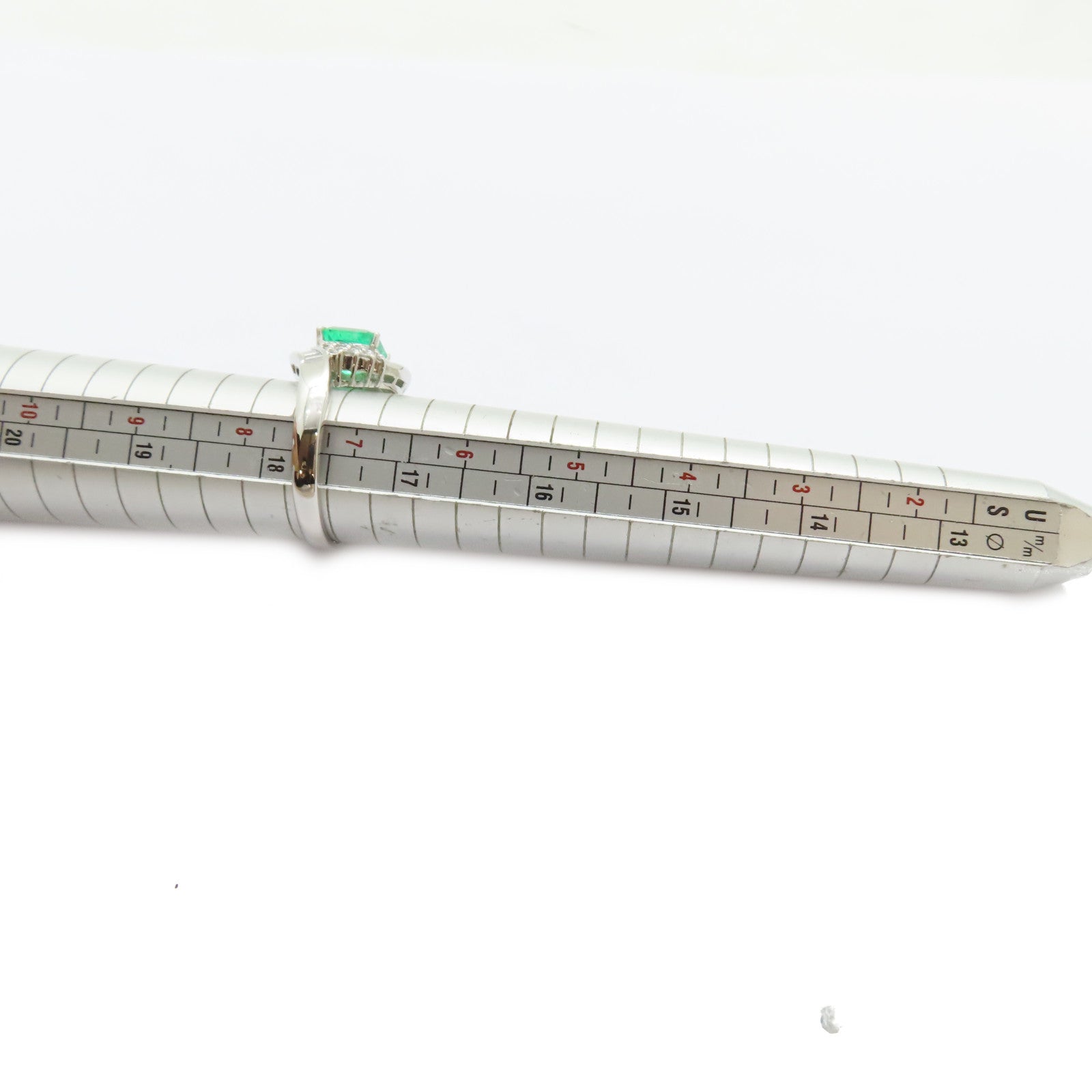 JEWELRY 【激減優惠】PT900鉑金Emerald Diamond Ring 1.62ct綠寶石/0.63ct鑽石戒指US#7.25