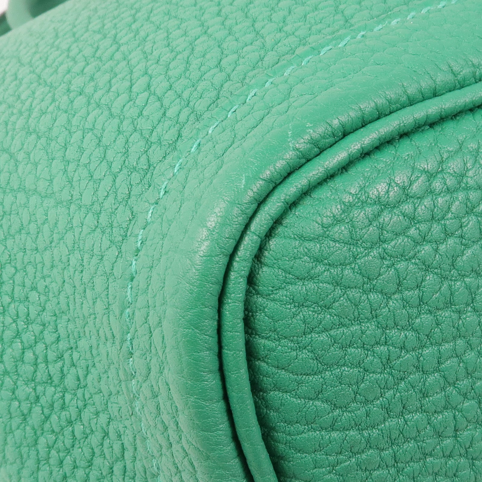 HERMES【激減優惠】 Negonda皮革Garden Party PM銀扣手挽袋Vert Vertigo