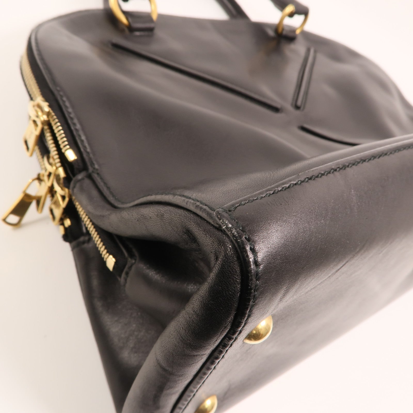 SAINT LAURENT 羊皮皮革Rive Gauche 32金扣手挽袋