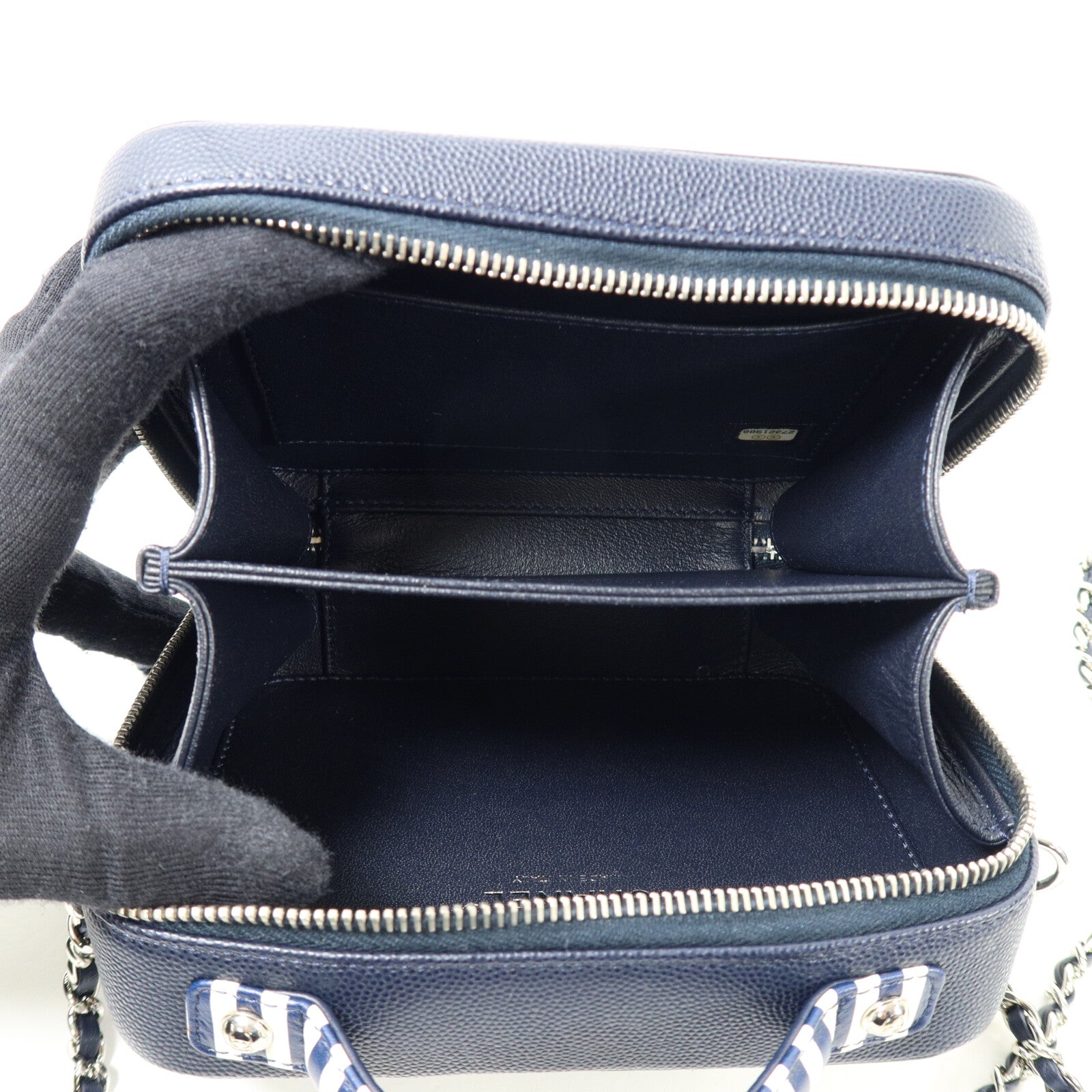 CHANEL 牛皮皮革Vanity Case鏈帶手挽肩背兩用袋