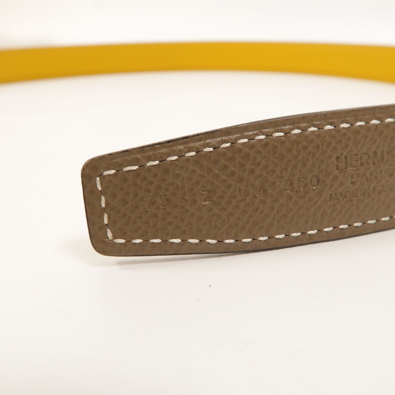 HERMES Epsom/Swift皮革Cursives Reversible Belt 75cm皮帶