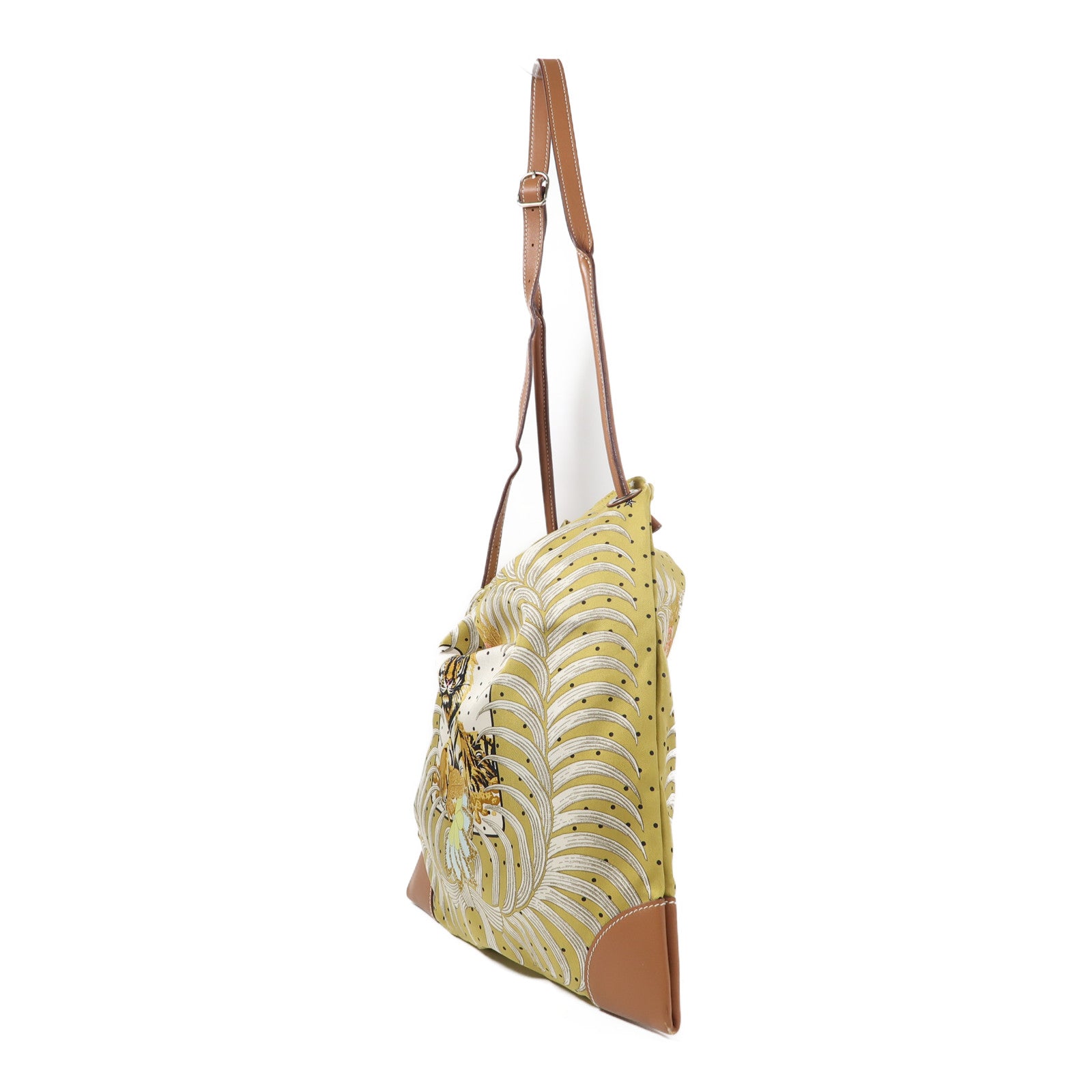 HERMES 絲質Silky City 33銀扣肩背袋黃色/啡色/粉紅色– Brand