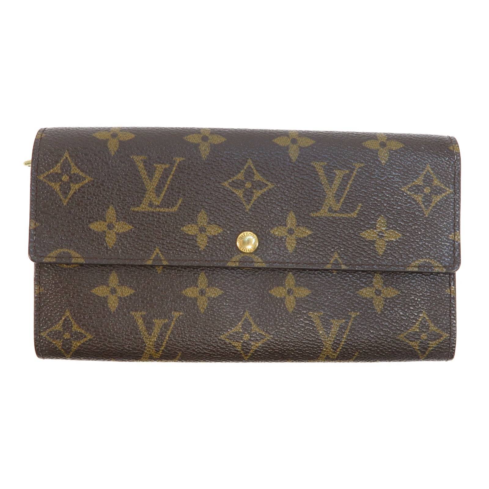 LOUIS VUITTON Monogram Portefeuille Sarah Wallet金扣長錢包啡色