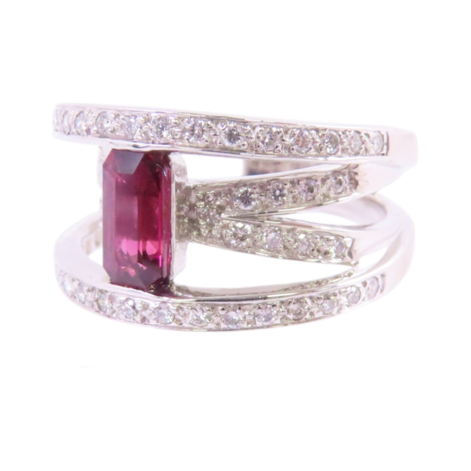 JEWELRY PT900鉑金/紅寶石/鑽石Ruby Diamond Ring戒指US#5.5