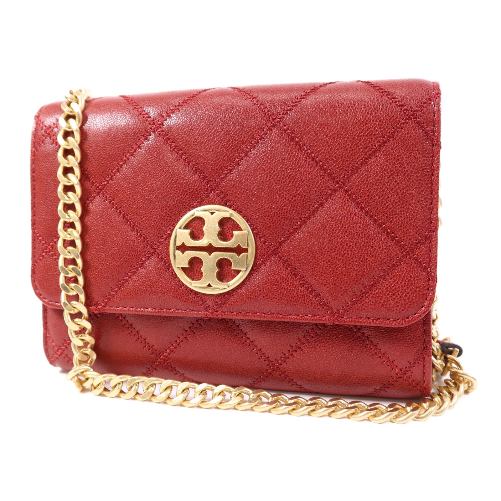 Tory Burch 牛皮皮革Burch Willa金扣鏈帶肩背袋