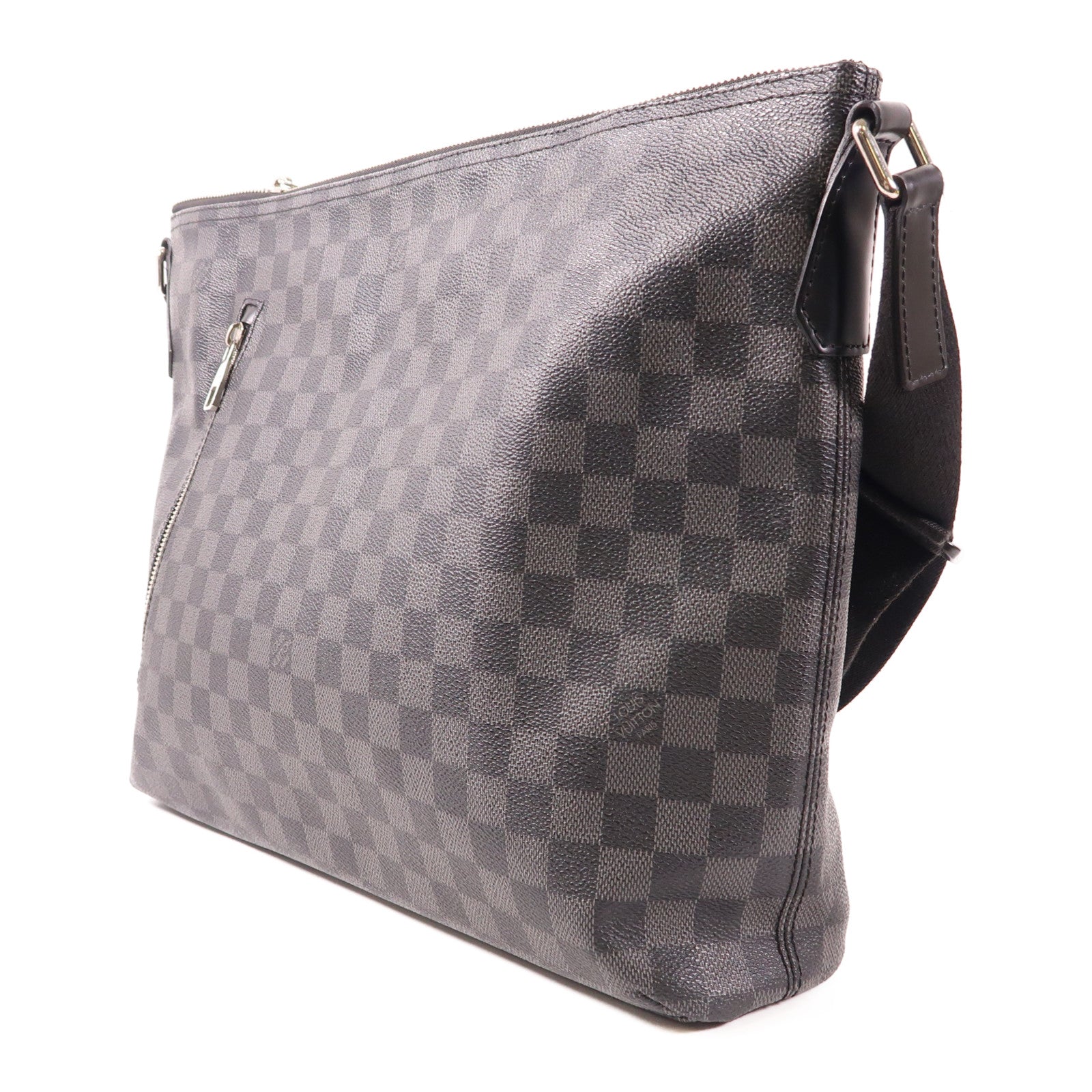 LOUIS VUITTON Damier Graphite Mick MM銀扣肩背袋