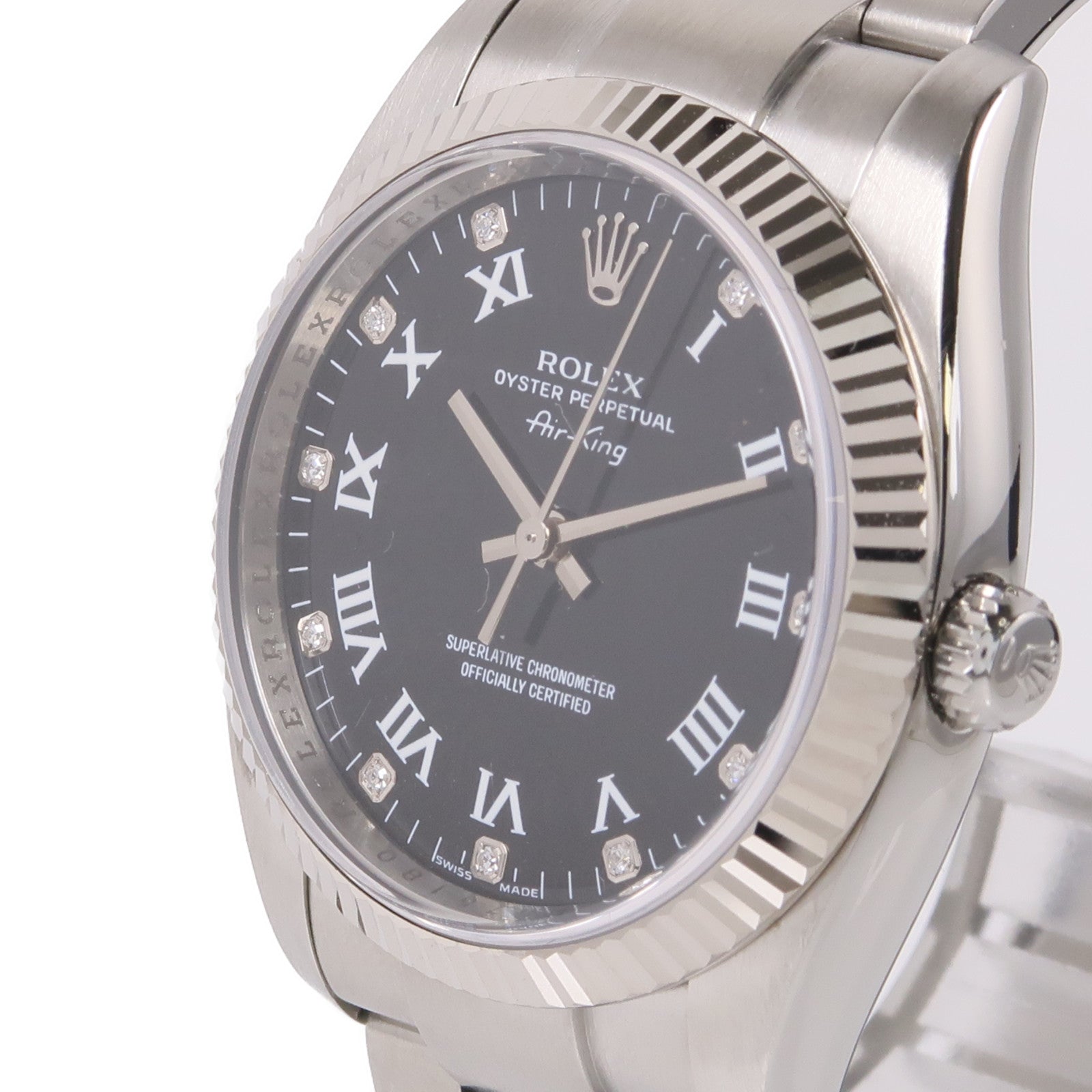 ROLEX Air King不鏽鋼手錶自動機芯黑色