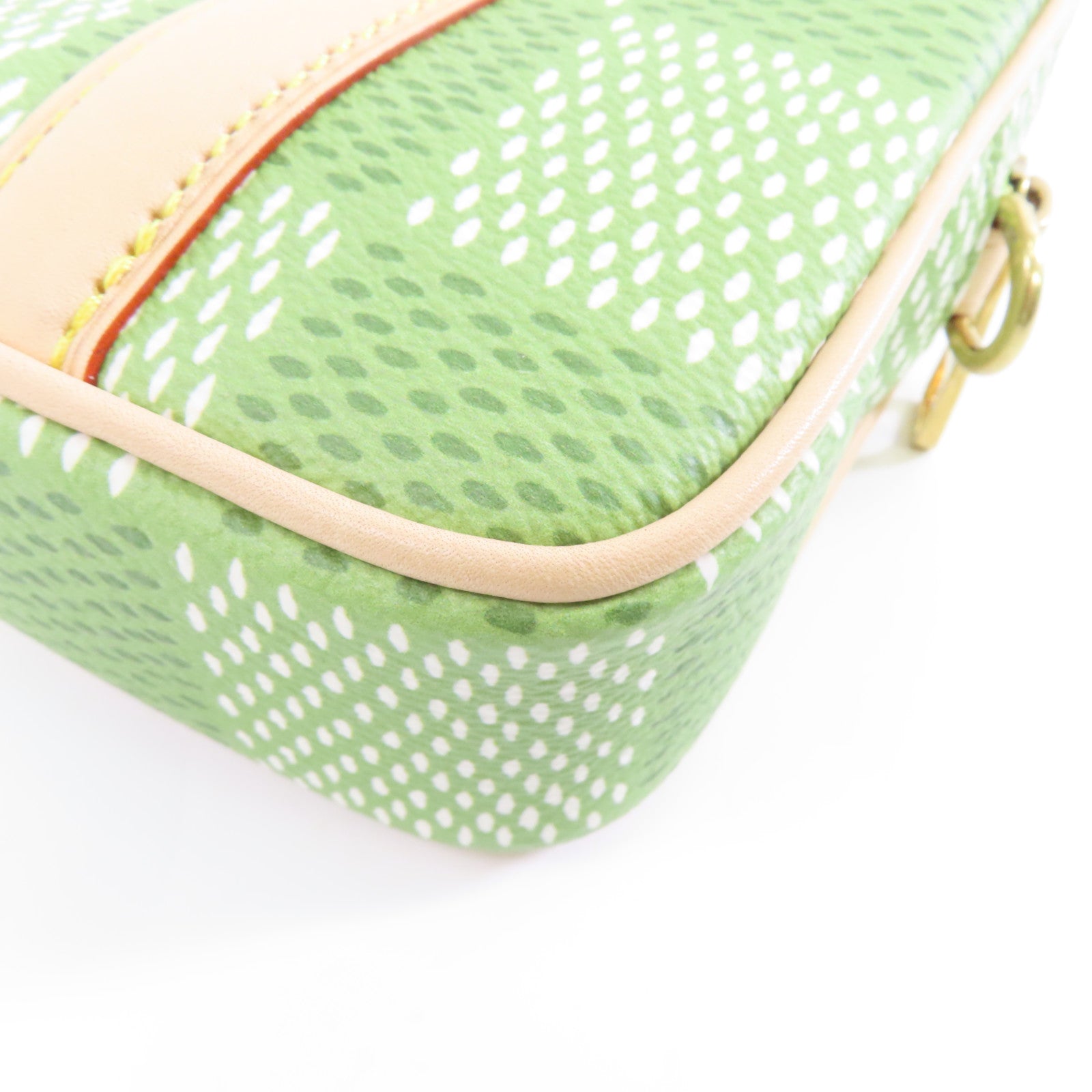 LOUIS VUITTON Green Damier Nano Porte Documents Voyage金扣手挽肩背兩用袋綠色