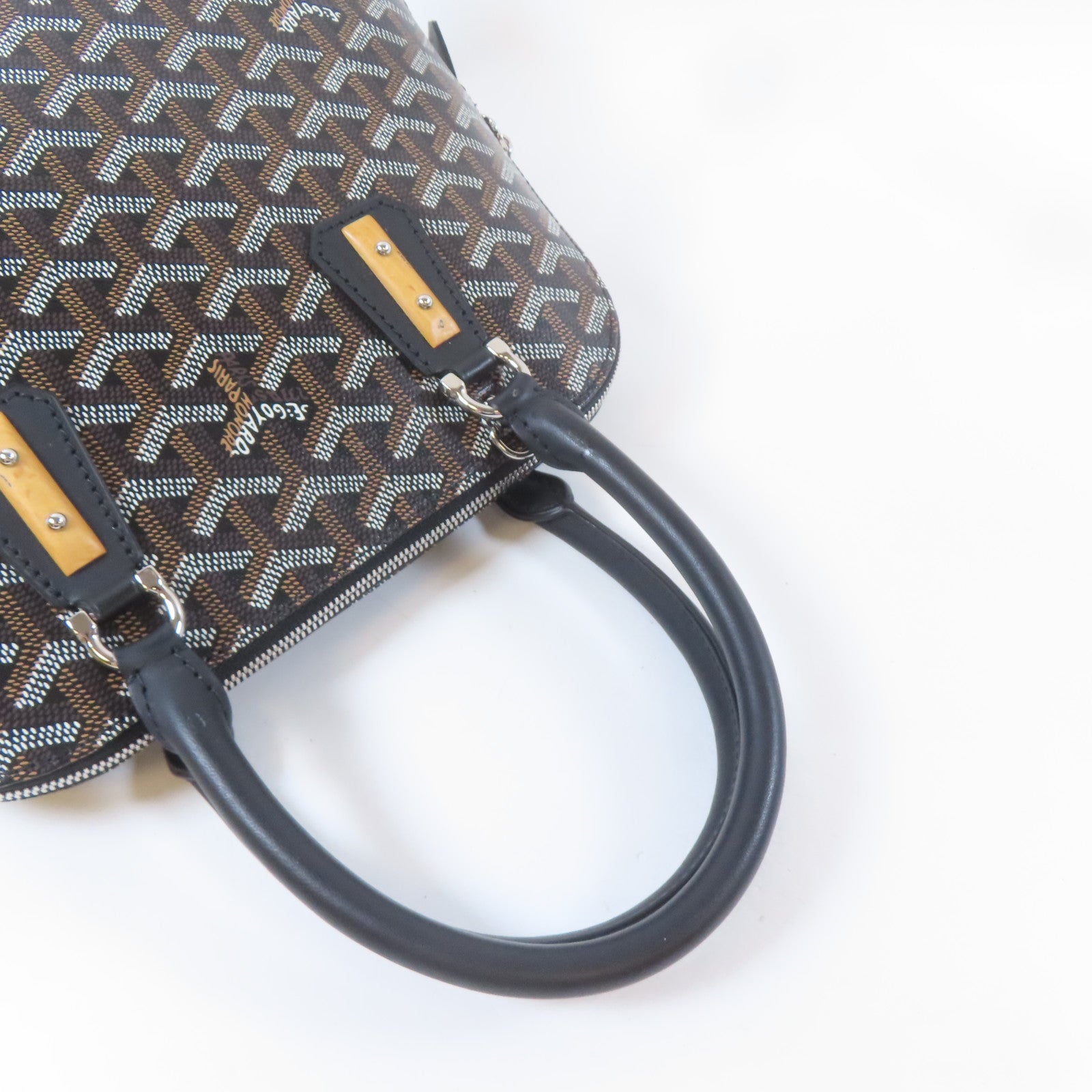 GOYARD 塗層帆布Vendome銀扣手挽袋黑色