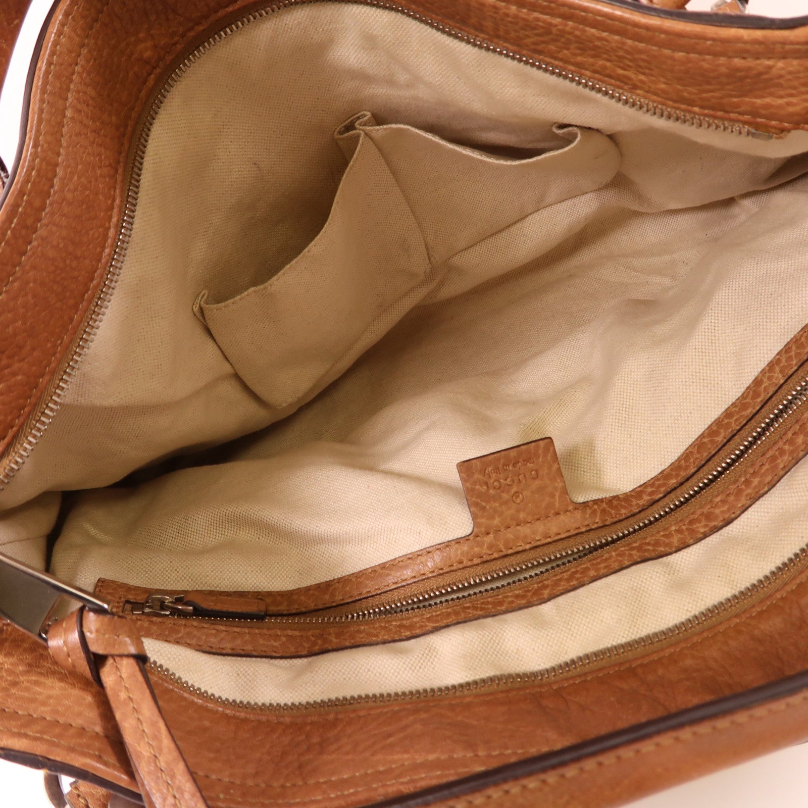 GUCCI 牛皮皮革２Way Shoulder銀扣手挽肩背兩用袋