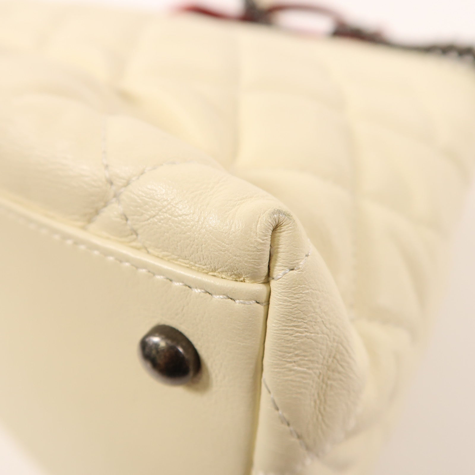 CHANEL 羊皮皮革2 Way Shoulder銀扣手挽肩背兩用袋