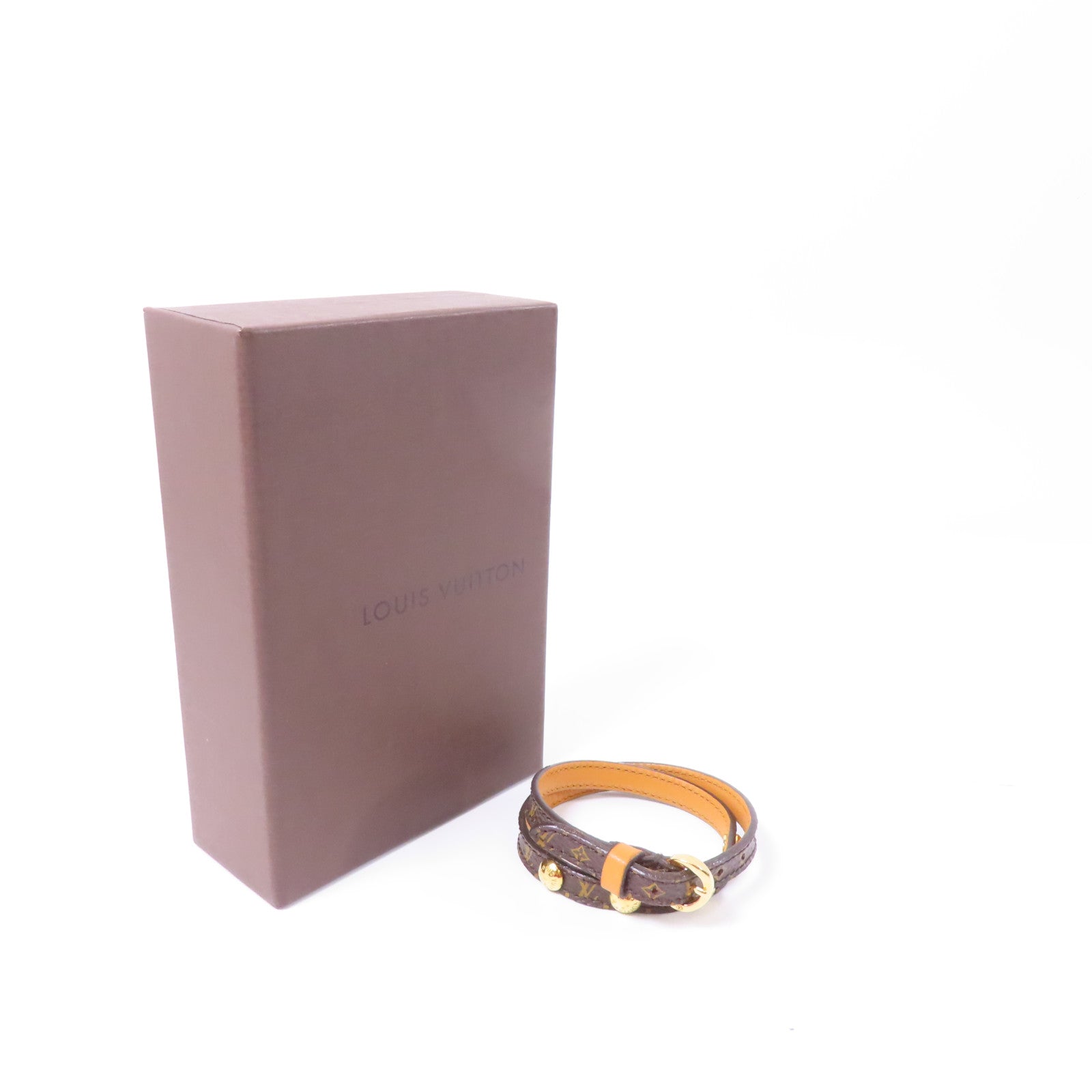 LOUIS VUITTON Monogram Bracelet金扣手鏈棕色