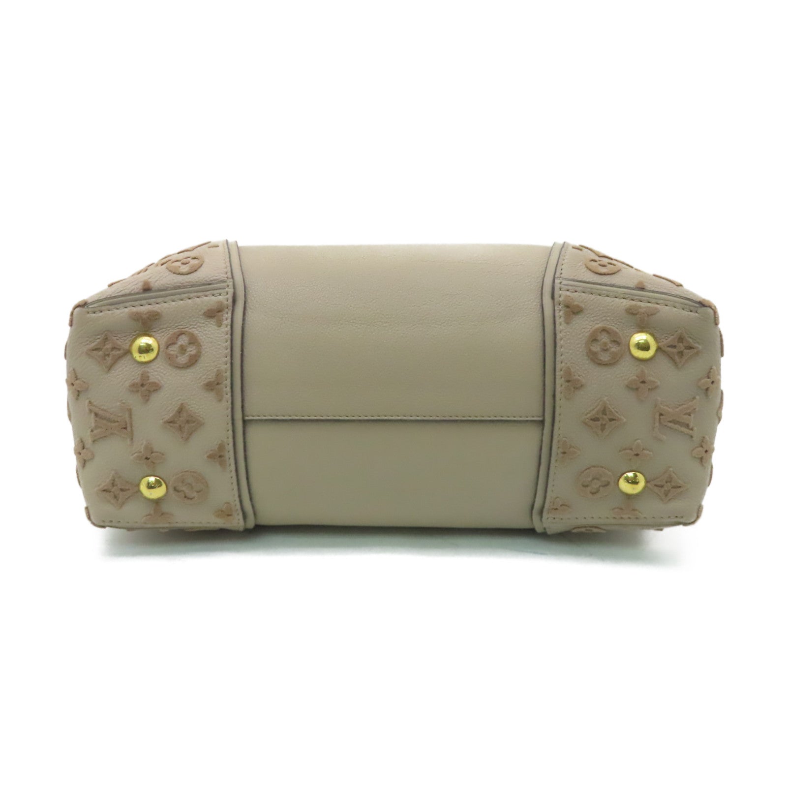 LOUIS VUITTON 【激減優惠】皮革Tote W PM金扣手挽袋米色