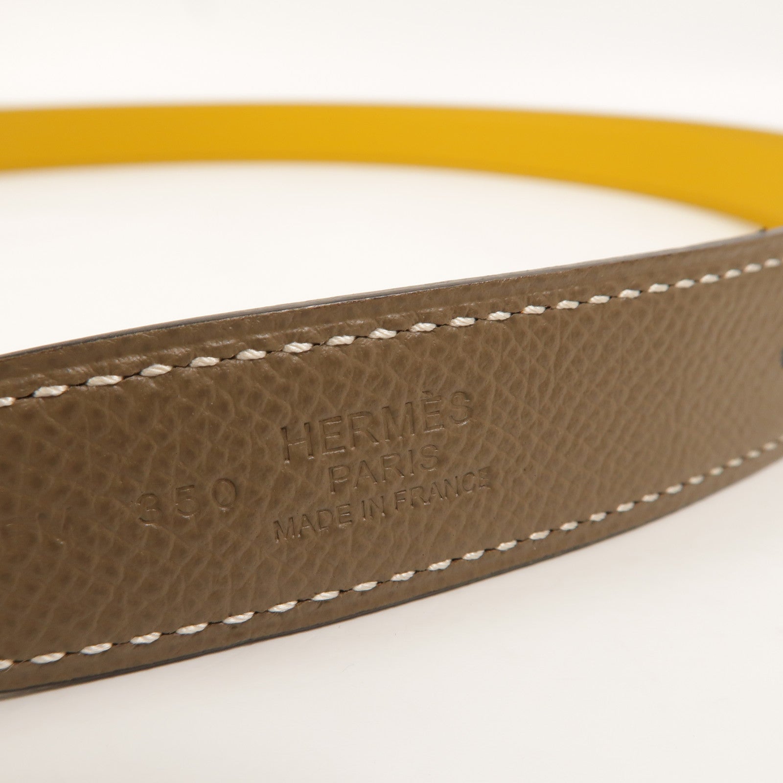 HERMES Epsom/Swift皮革Cursives Reversible Belt 75cm皮帶