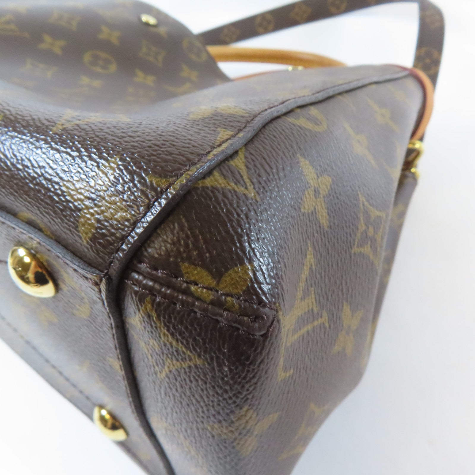 LOUIS VUITTON Monogram Montaigne MM金扣手挽肩背兩用袋啡色
