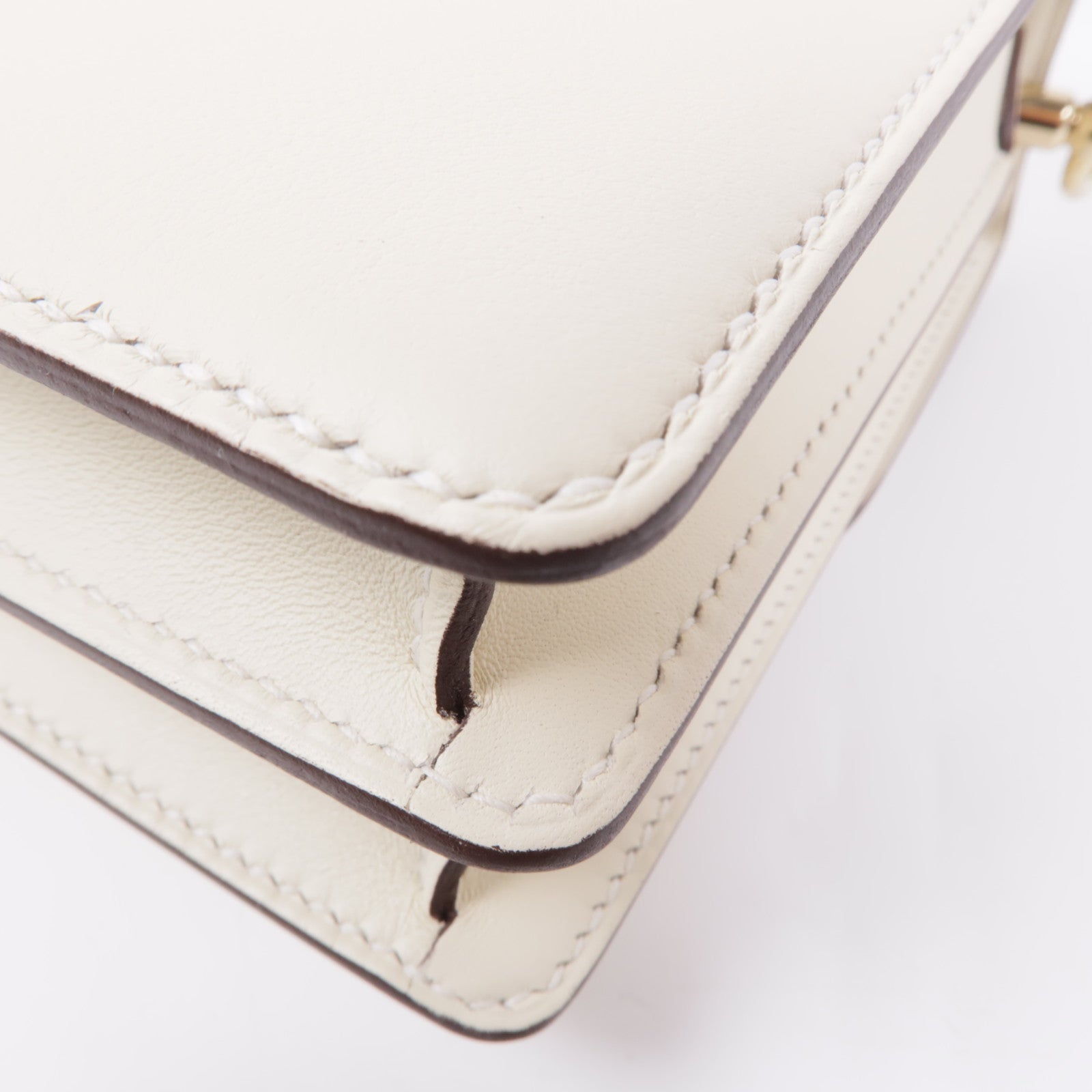 HERMES Swift皮革Mini Roulis金扣肩背袋Nata