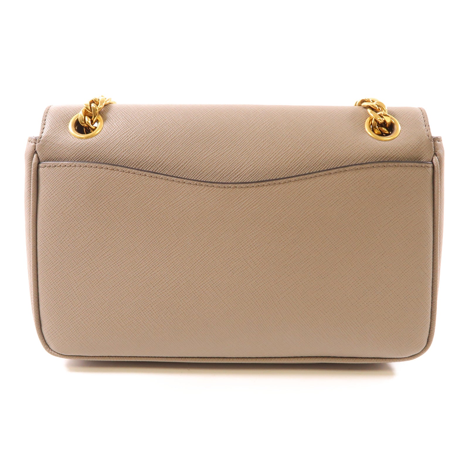 PRADA Saffiano皮革Chain Shoulder金扣肩背袋