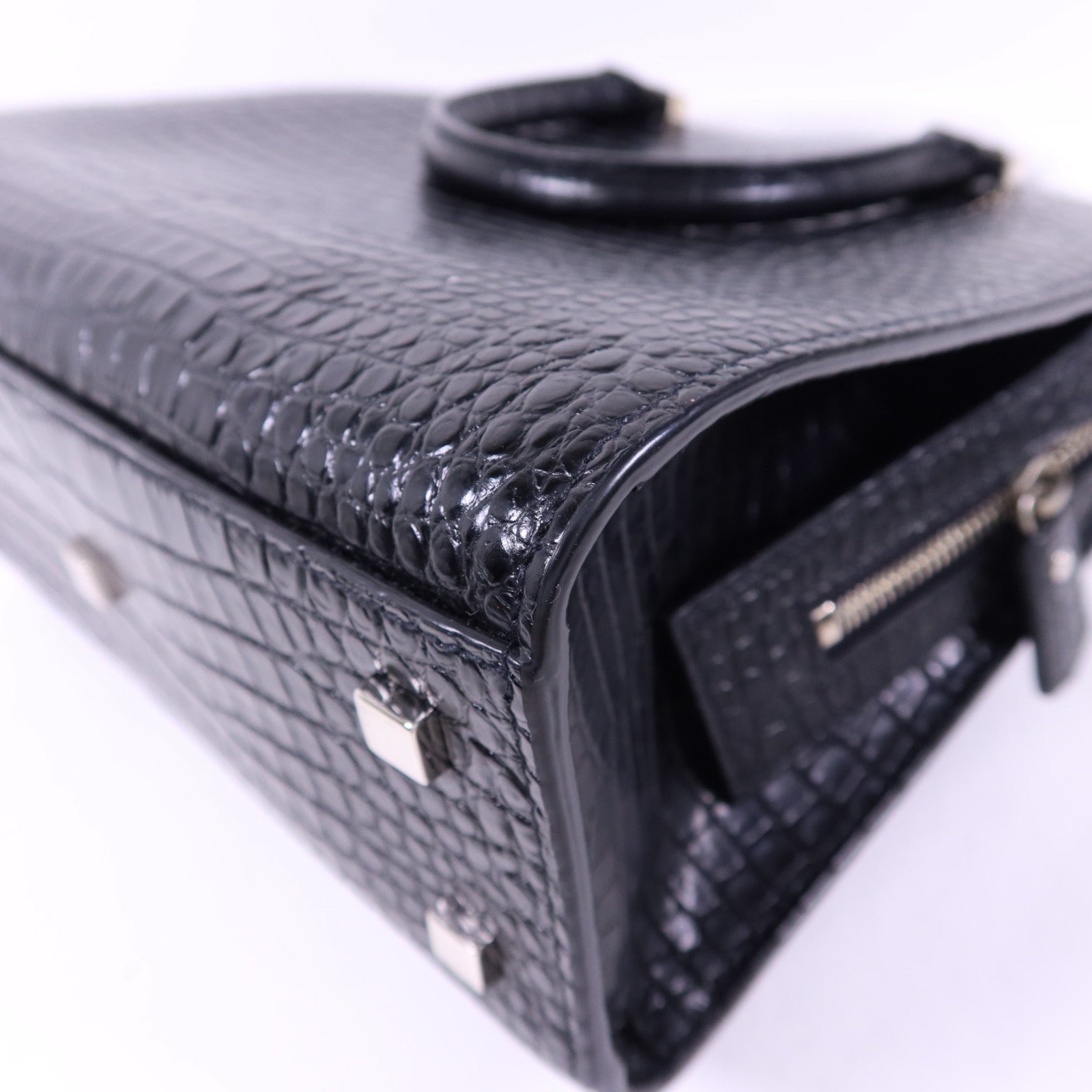 SAINT LAURENT 牛皮皮革Uptown Small Tote銀扣手挽肩背兩用袋