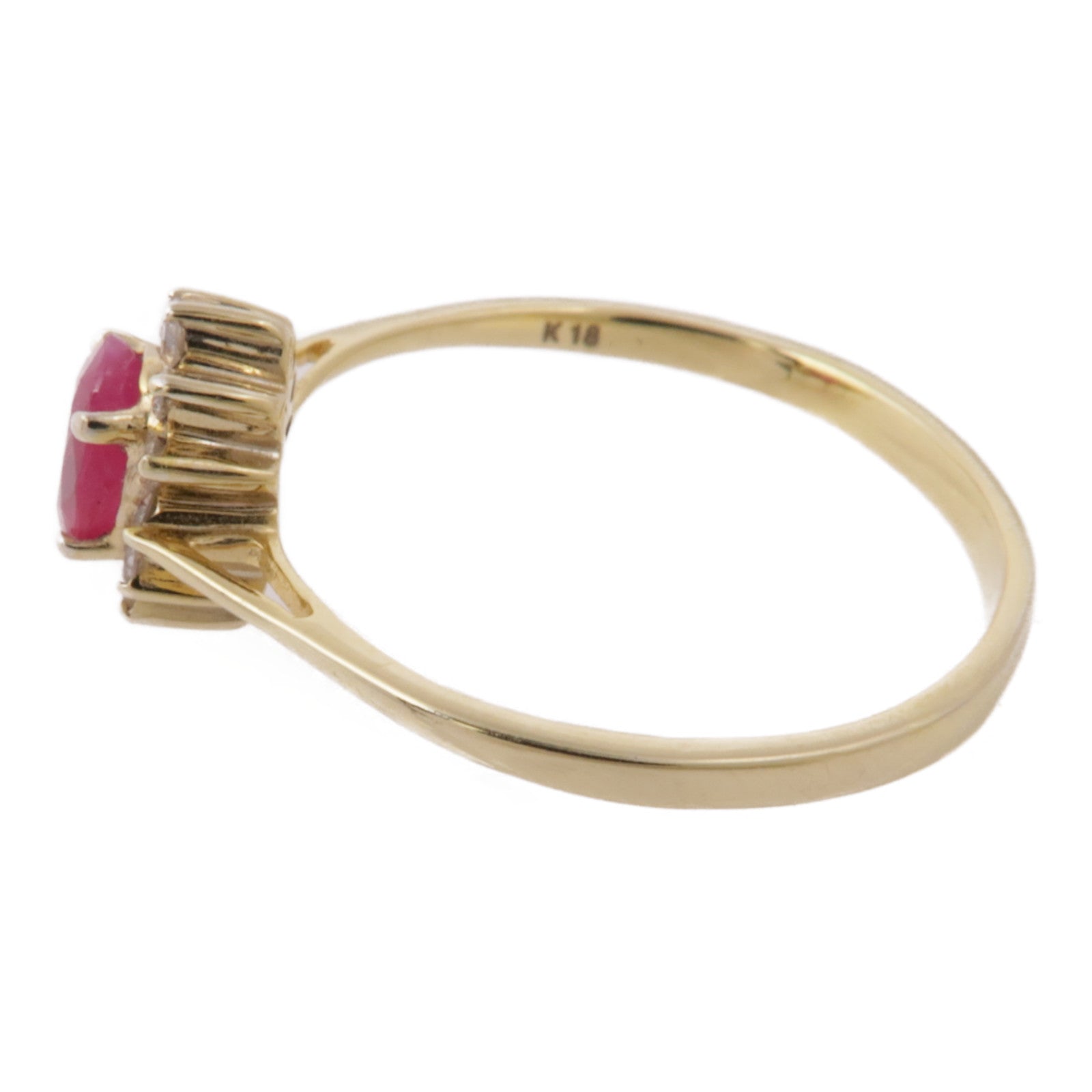 JEWELRY 18K黃金Ruby/Diamond Ring紅寶石/鑽石戒指US#7.5