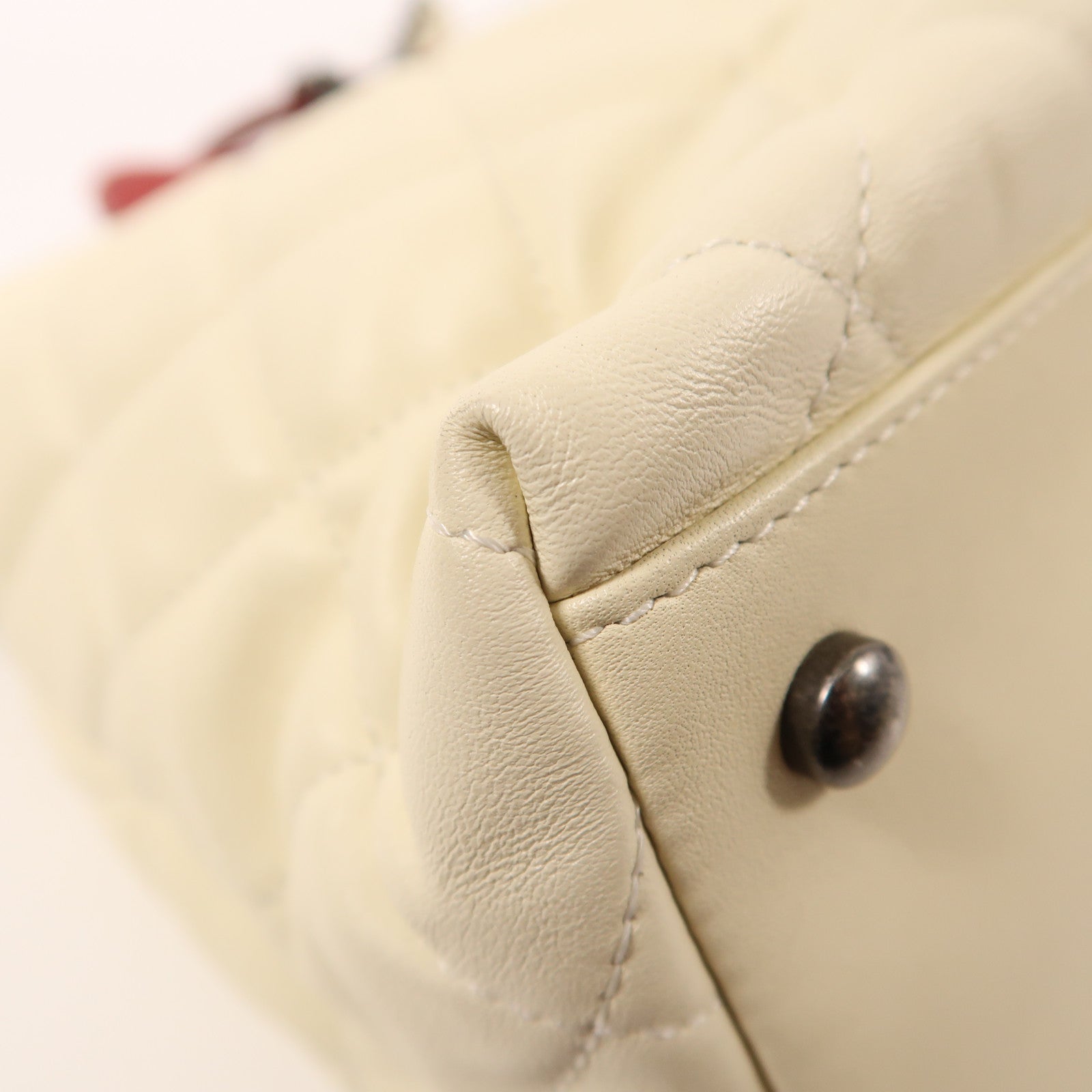 CHANEL 羊皮皮革2 Way Shoulder銀扣手挽肩背兩用袋