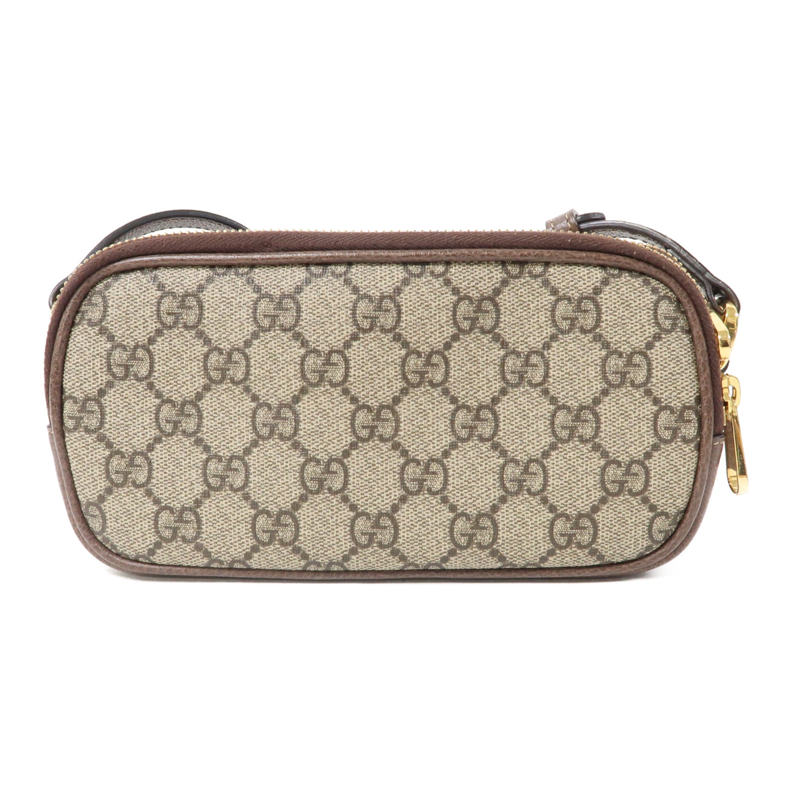 GUCCI 塗層帆布Ophidia GG Mini金扣肩背袋啡色