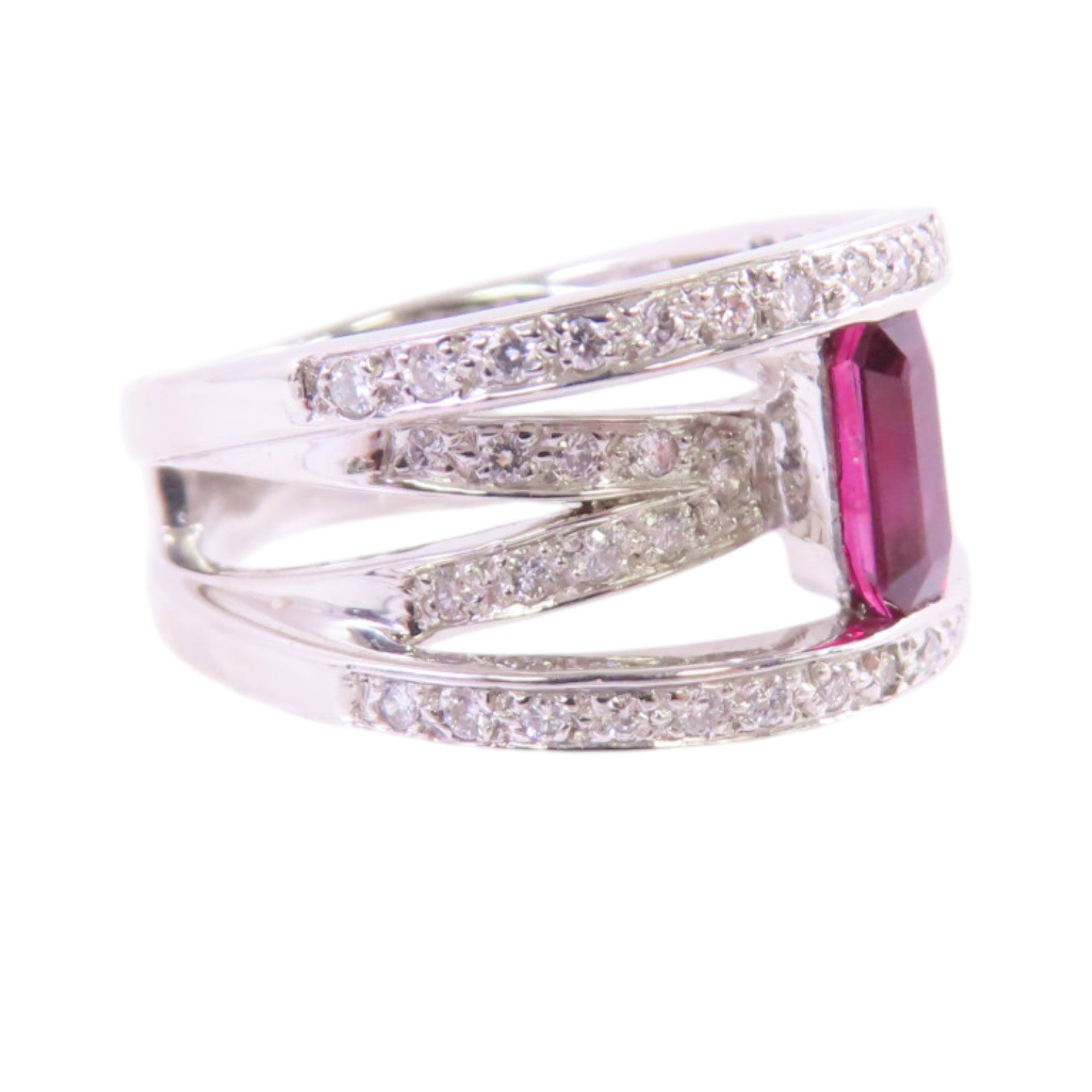 JEWELRY PT900鉑金/紅寶石/鑽石Ruby Diamond Ring戒指US#5.5