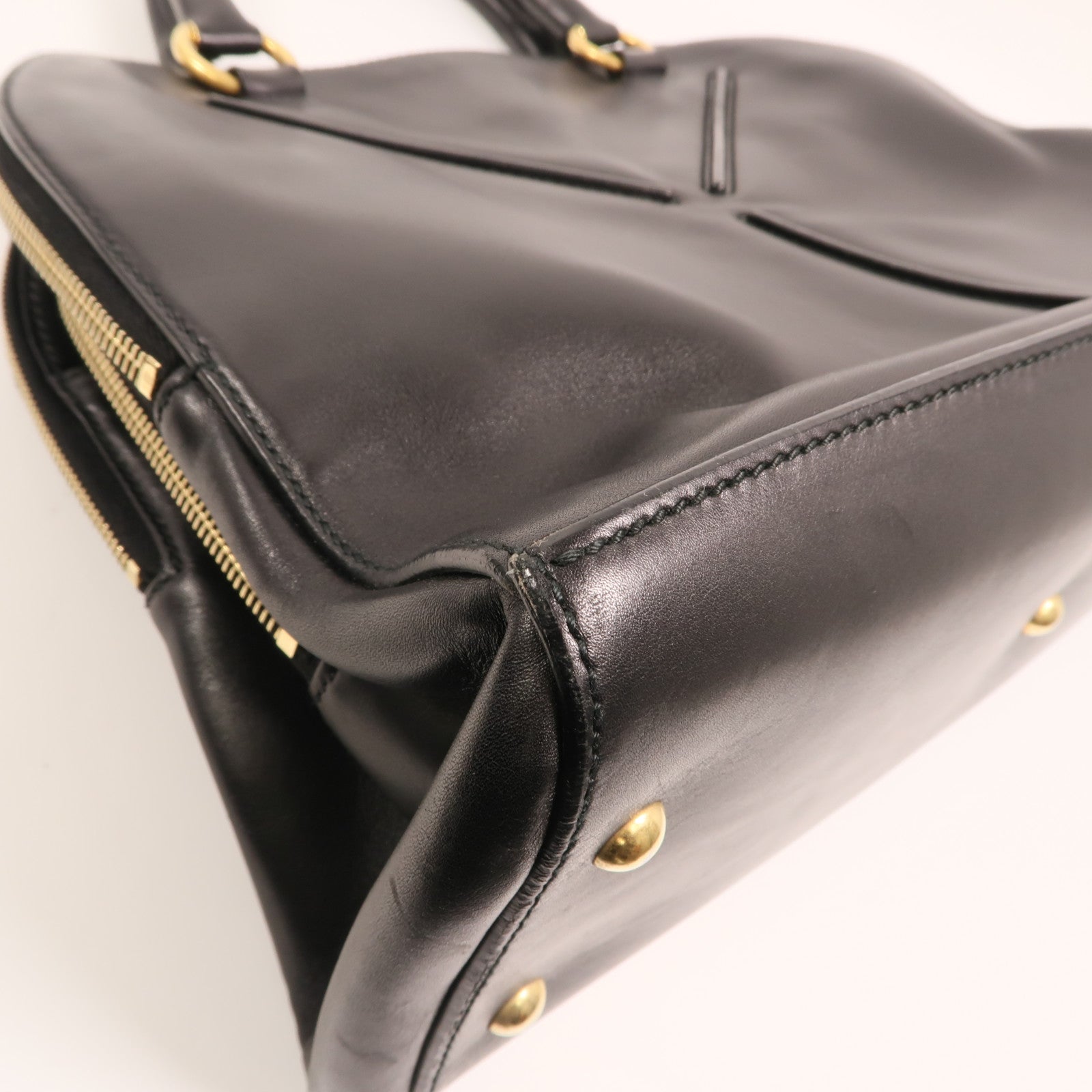 SAINT LAURENT 羊皮皮革Rive Gauche 32金扣手挽袋