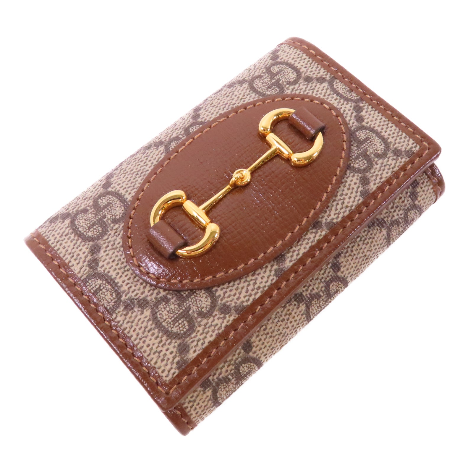 GUCCI 塗層帆布Key Holder金扣鎖匙包啡色