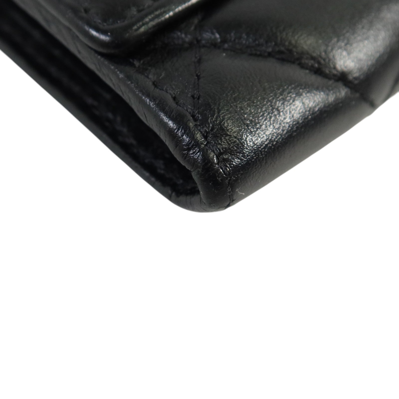 CHANEL 牛皮皮革Cambon Compact Wallet銀扣錢包