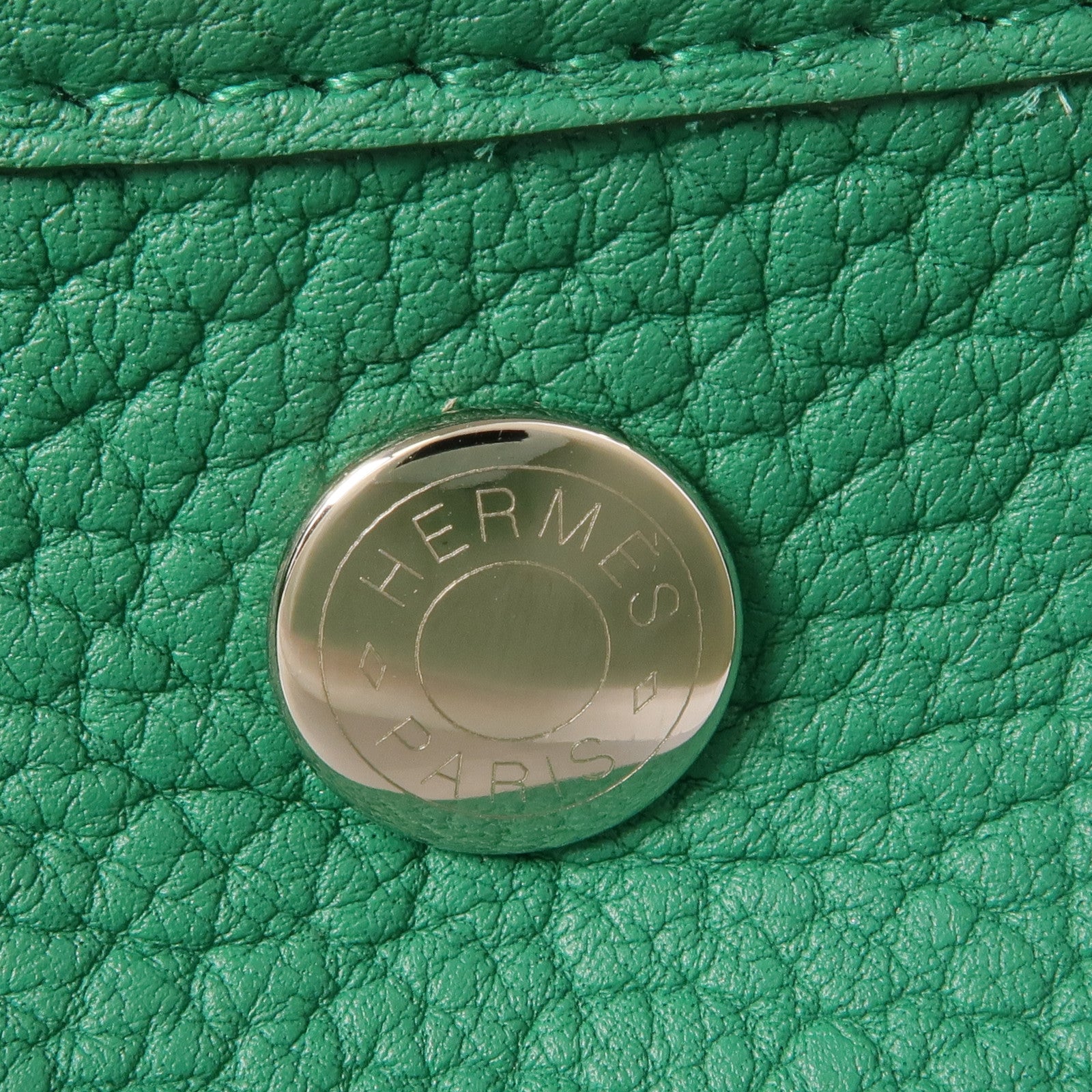 HERMES【激減優惠】 Negonda皮革Garden Party PM銀扣手挽袋Vert Vertigo