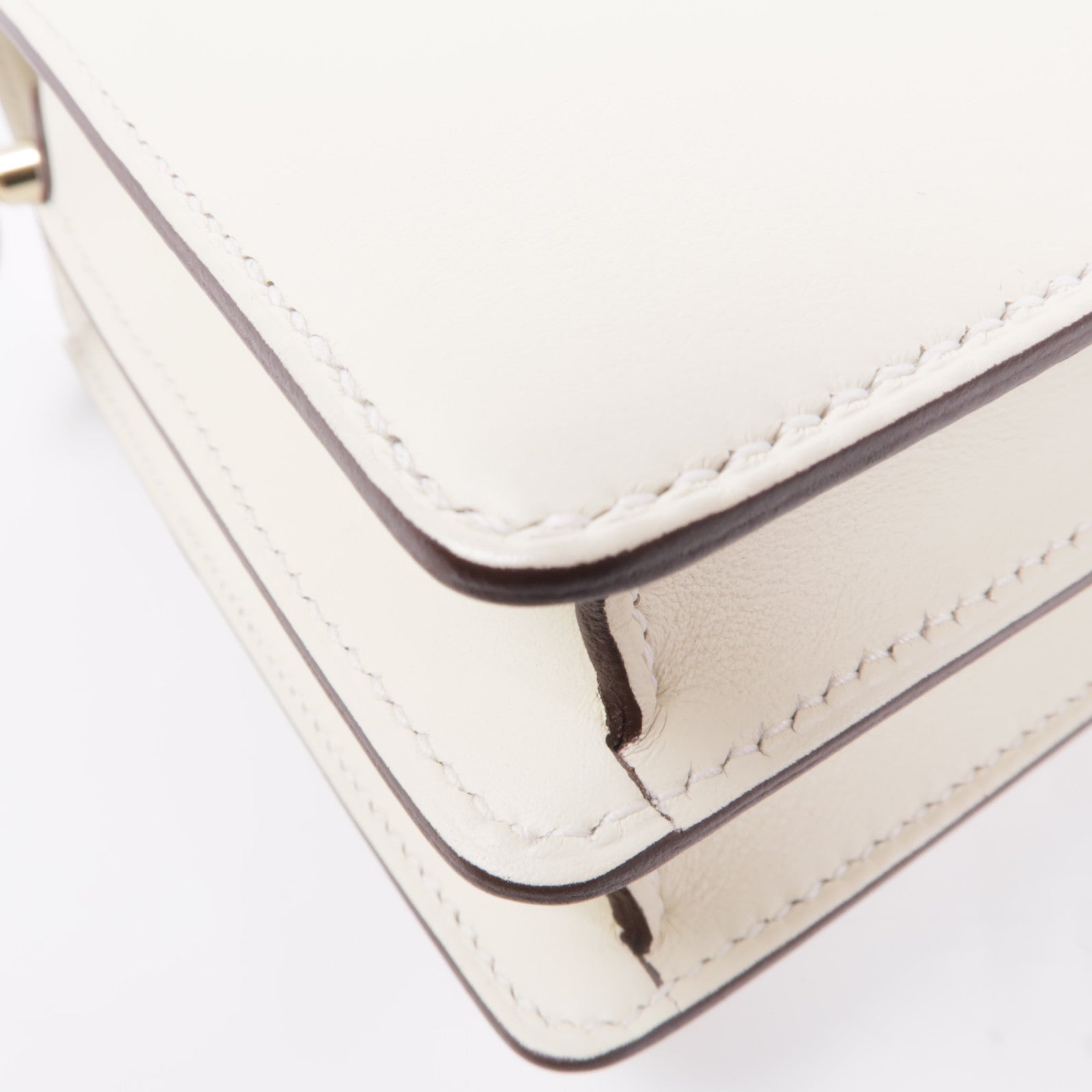 HERMES Swift皮革Mini Roulis金扣肩背袋Nata