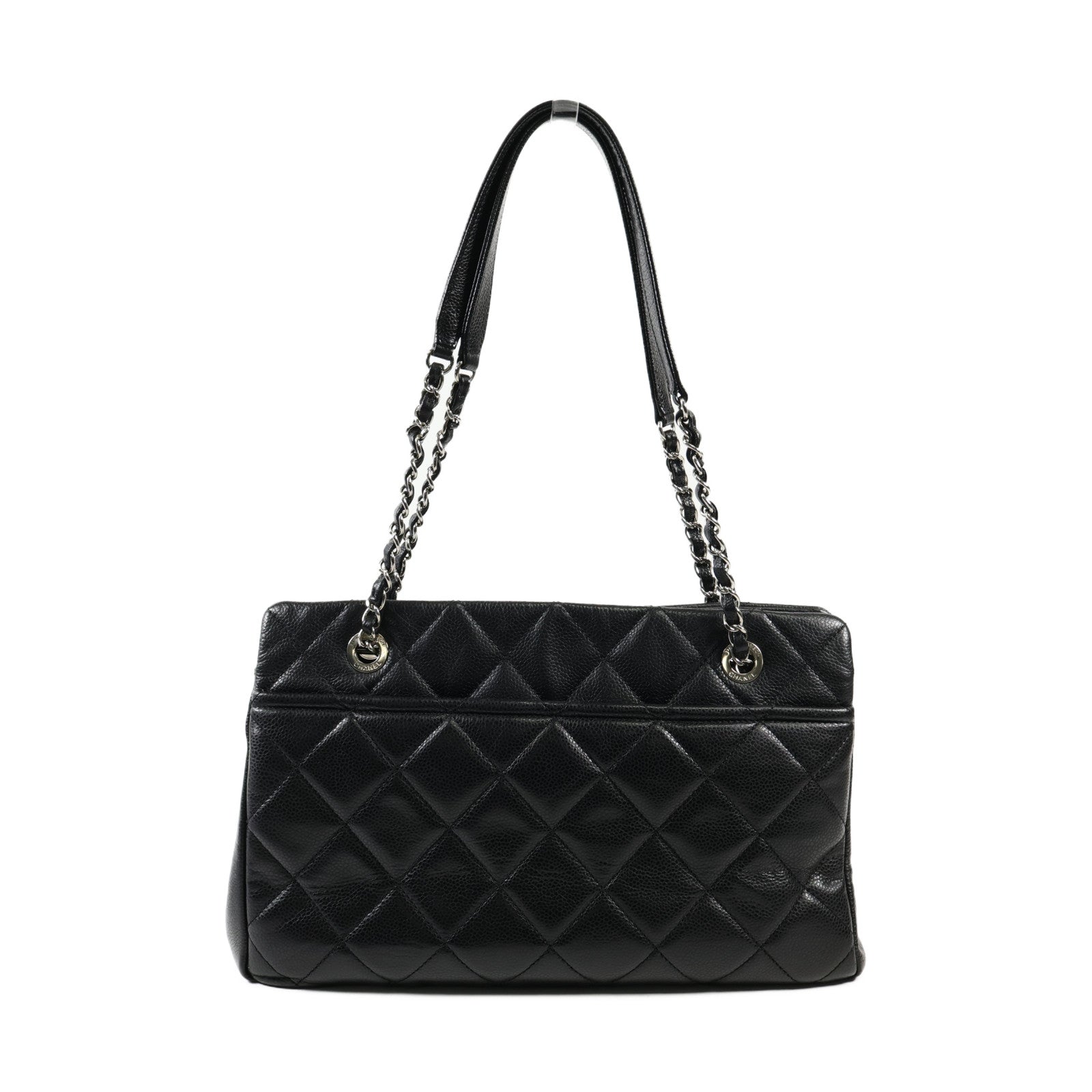 CHANEL 牛皮皮革Totebag銀扣手挽袋